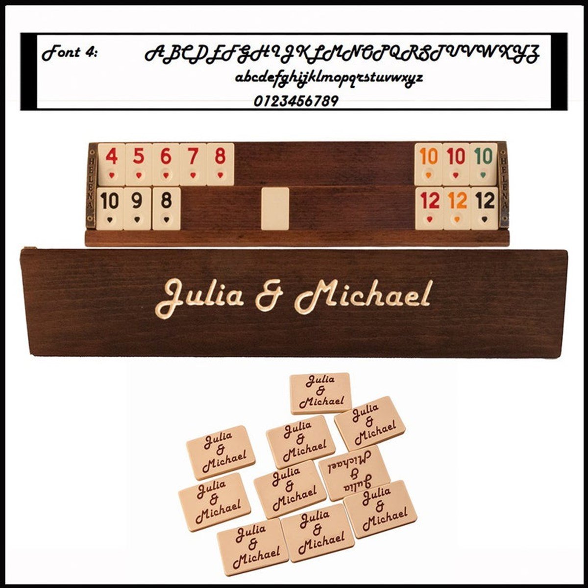 VIP Straight Rummy Set | Personalized Straight Rummy Cube Game SetHelena Wood Art2646