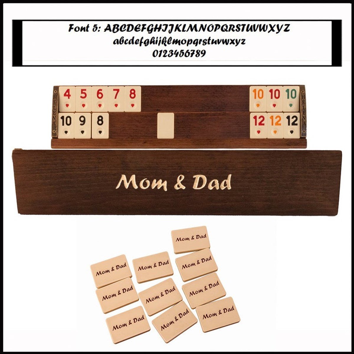 VIP Straight Rummy Set | Personalized Straight Rummy Cube Game SetHelena Wood Art2646