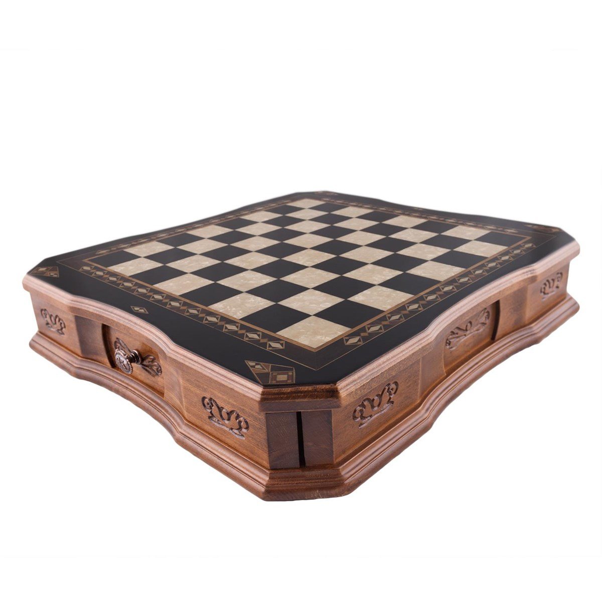 BUTTERFLY BYK SİYAH SATRANÇ TABLASI (51X47X8,5 cm)Helena Wood Art2619.BLK