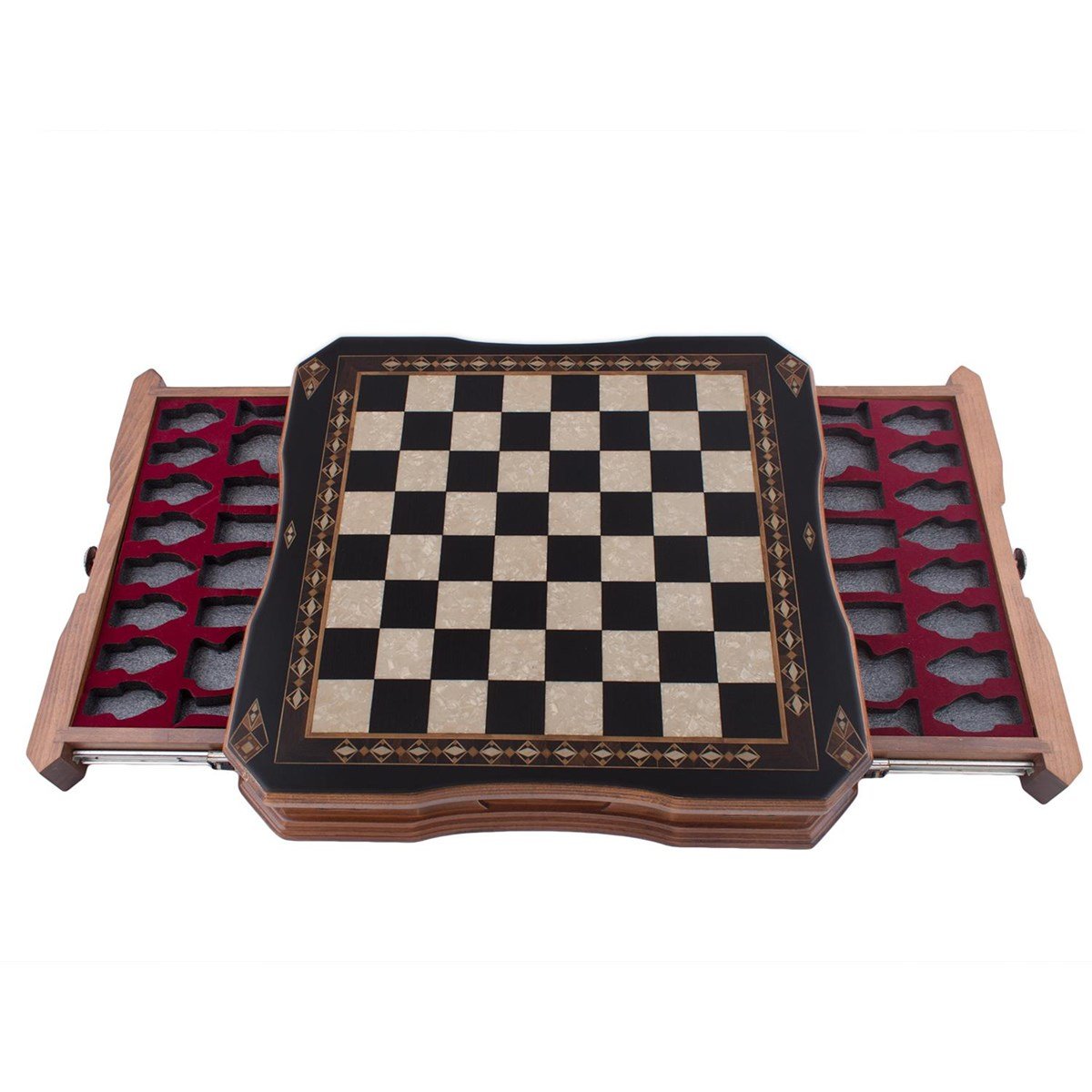 BUTTERFLY BYK SİYAH SATRANÇ TABLASI (51X47X8,5 cm)Helena Wood Art2619.BLK