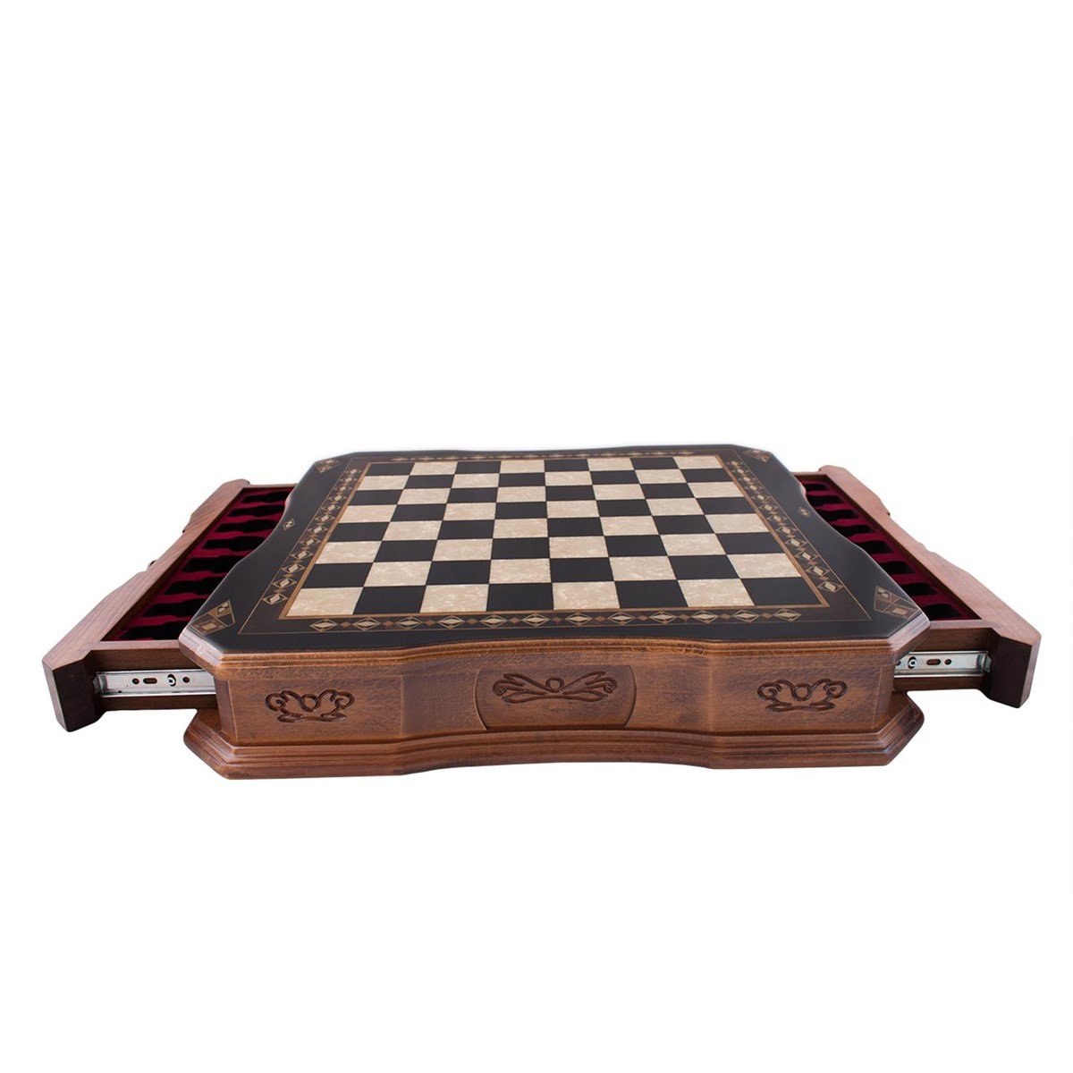 BUTTERFLY BYK SİYAH SATRANÇ TABLASI (51X47X8,5 cm)Helena Wood Art2619.BLK