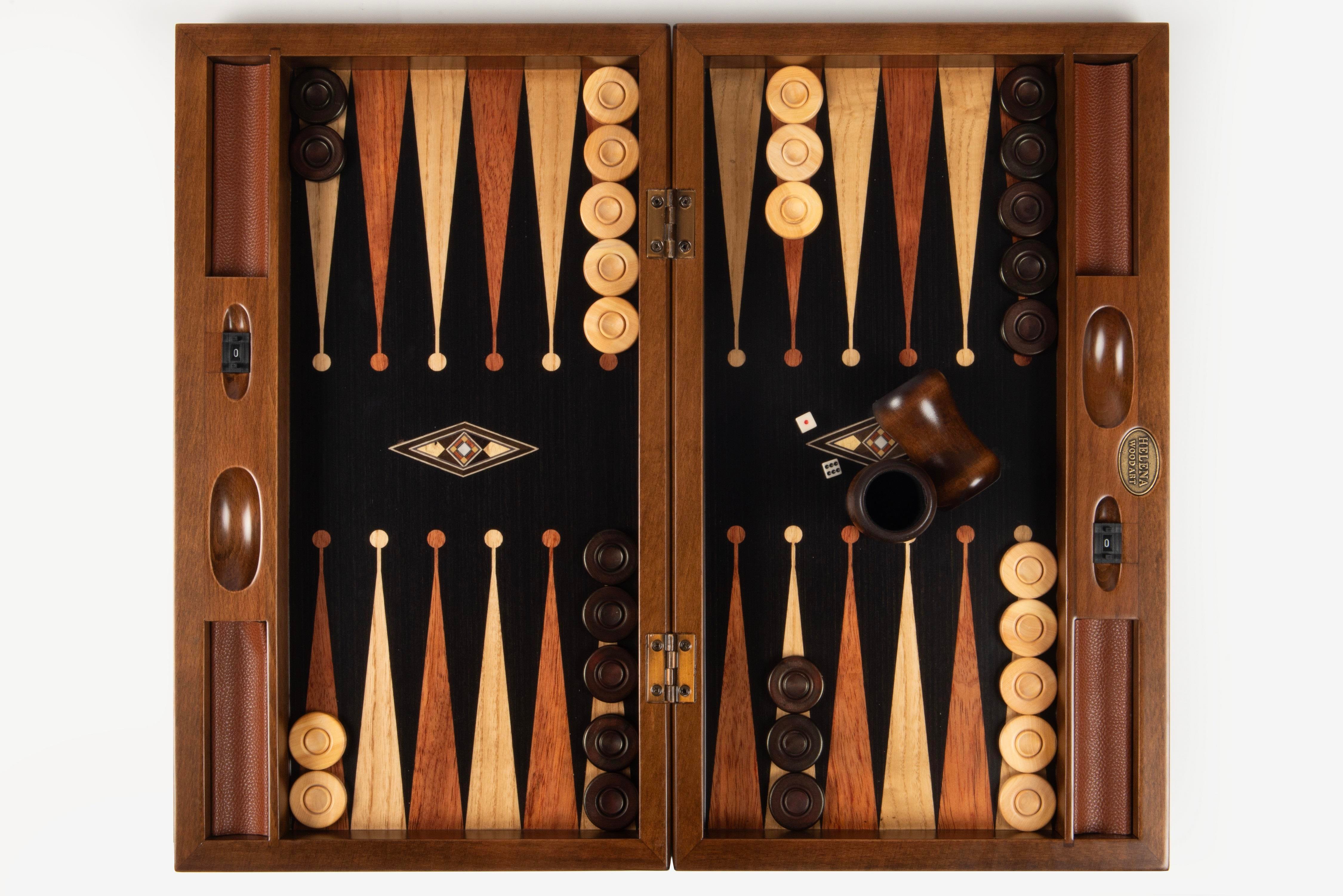 EKO GENİŞ TAVLA MOZAİK SİYAH  (50x30x7 cm)Helena Wood Art2248.BLK