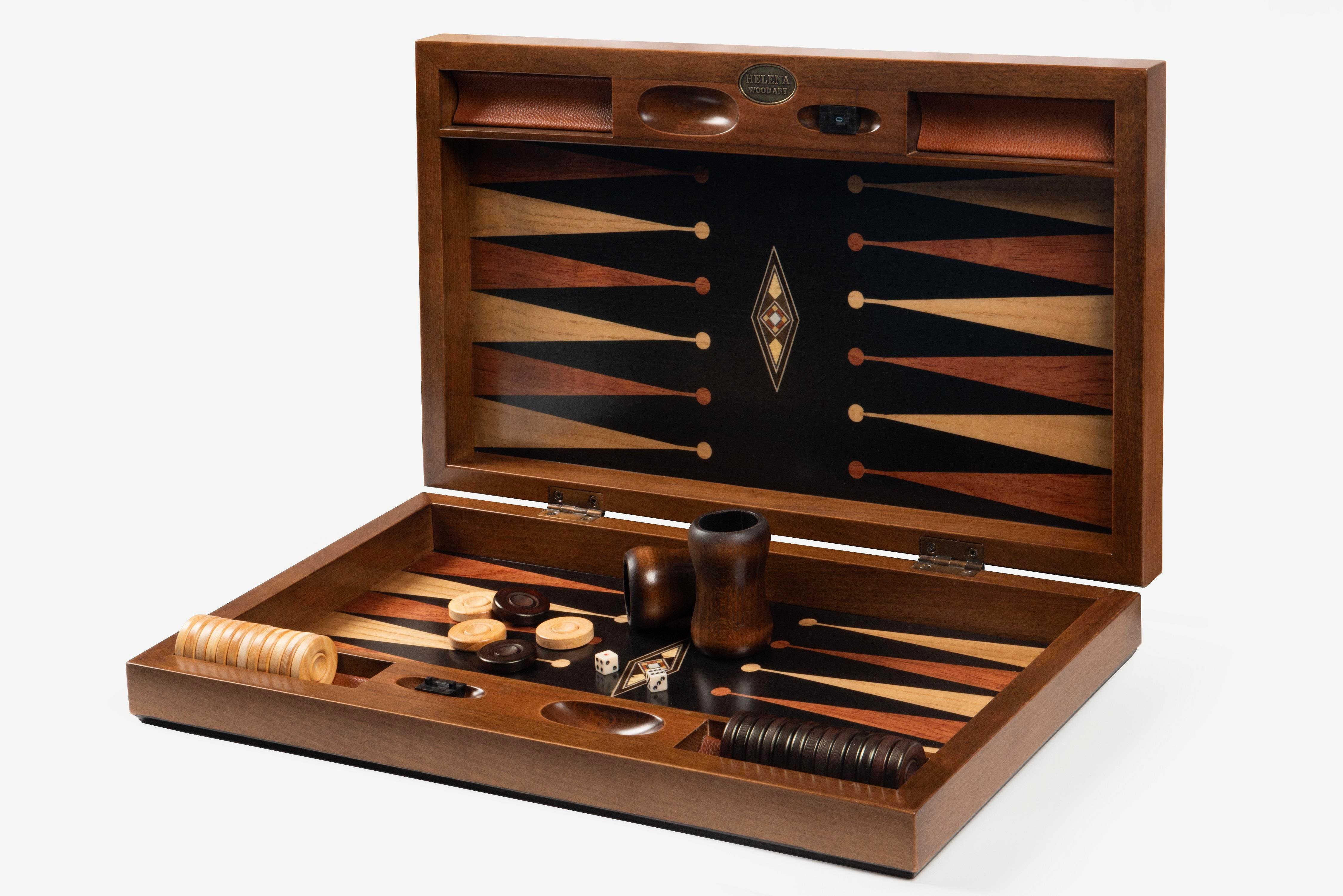 EKO GENİŞ TAVLA MOZAİK SİYAH  (50x30x7 cm)Helena Wood Art2248.BLK