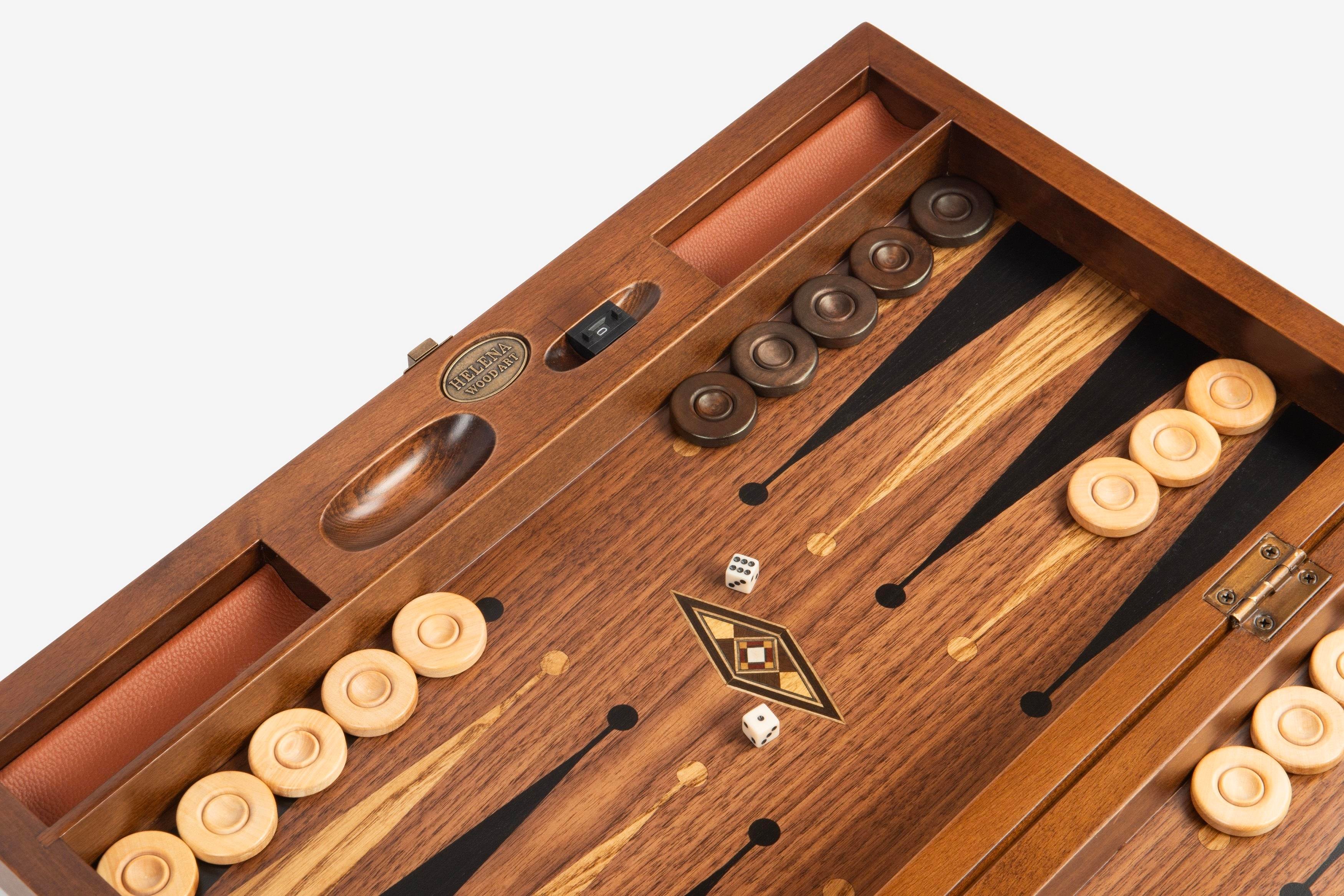 GENİŞ  DAMASIZ  DESENLİ TAVLA  (50x30x7 cm)Helena Wood Art4352