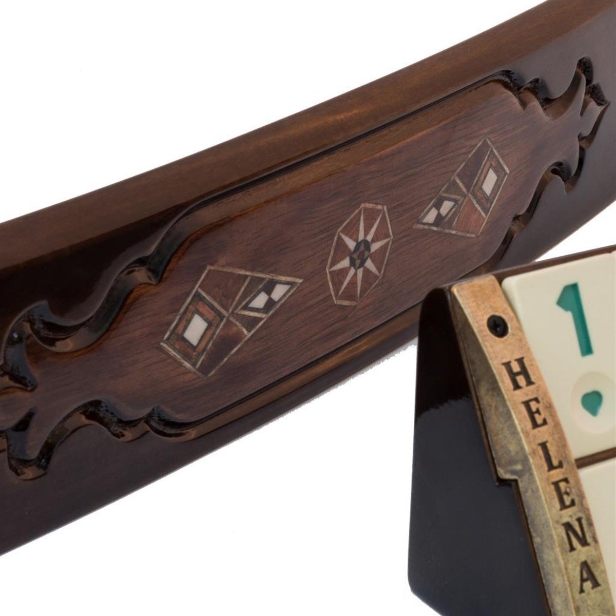 GÜL - AHŞAP MOZAİK İŞLEMELİ OVAL OKEY TKHelena Wood Art2636.ROS