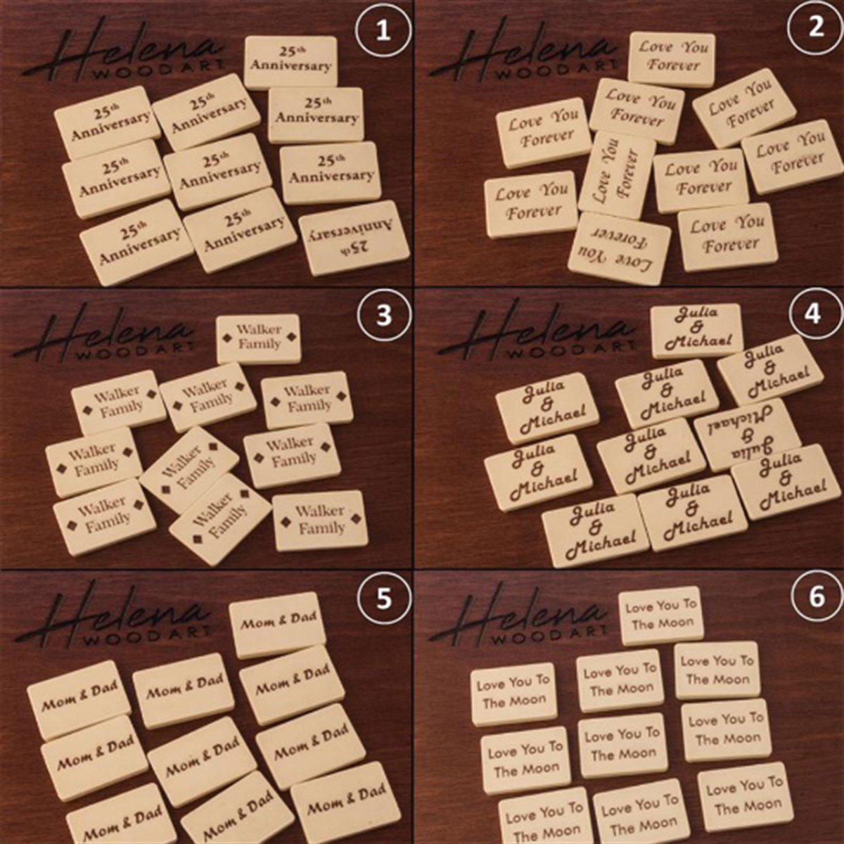 Mosaic Inlaid Wooden Straight Rummikub Game Set | Natural Walnut VeneerHelena Wood Art26451.WAL