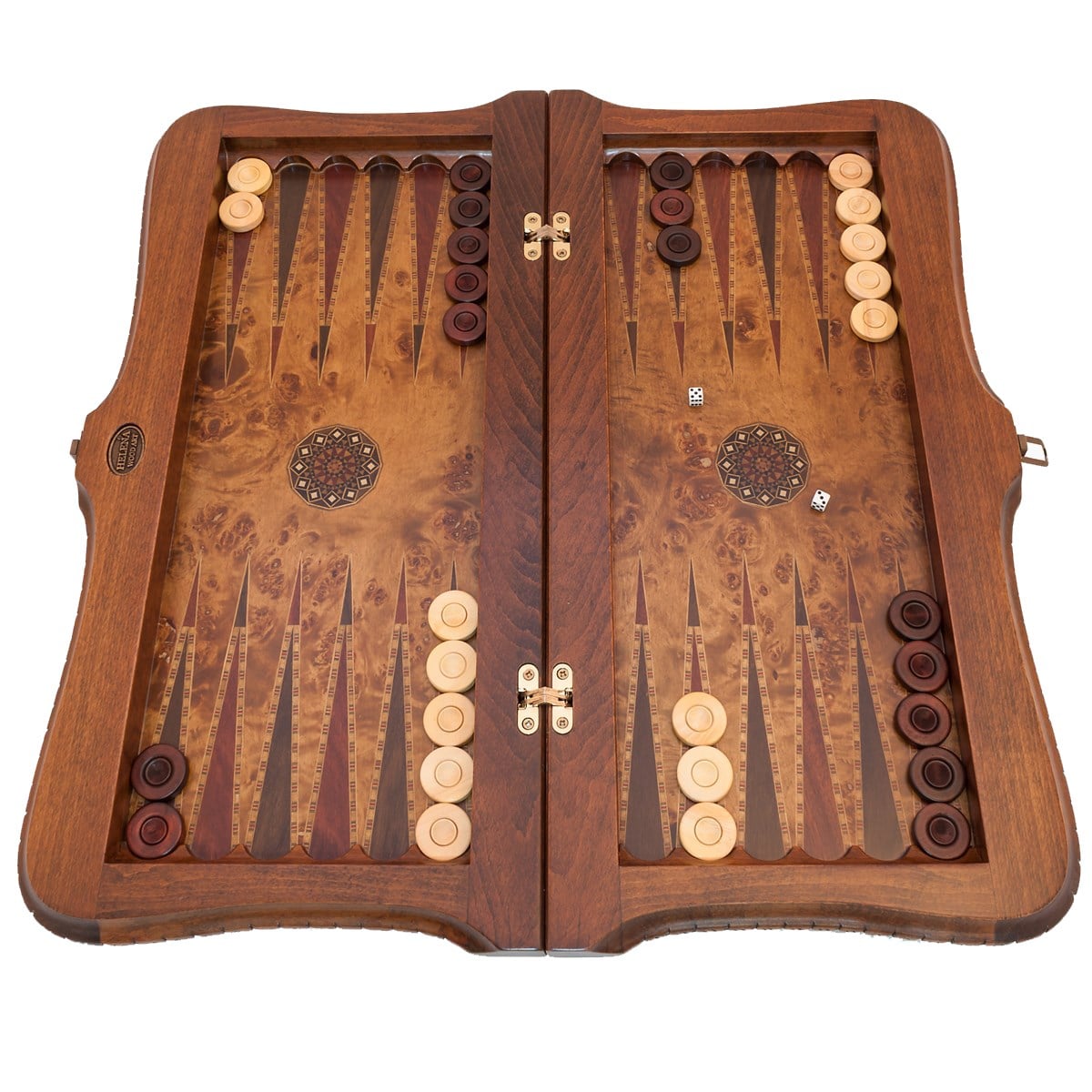Kubbe İnce Tavla OymalıHelena Wood Art2193.MAZ