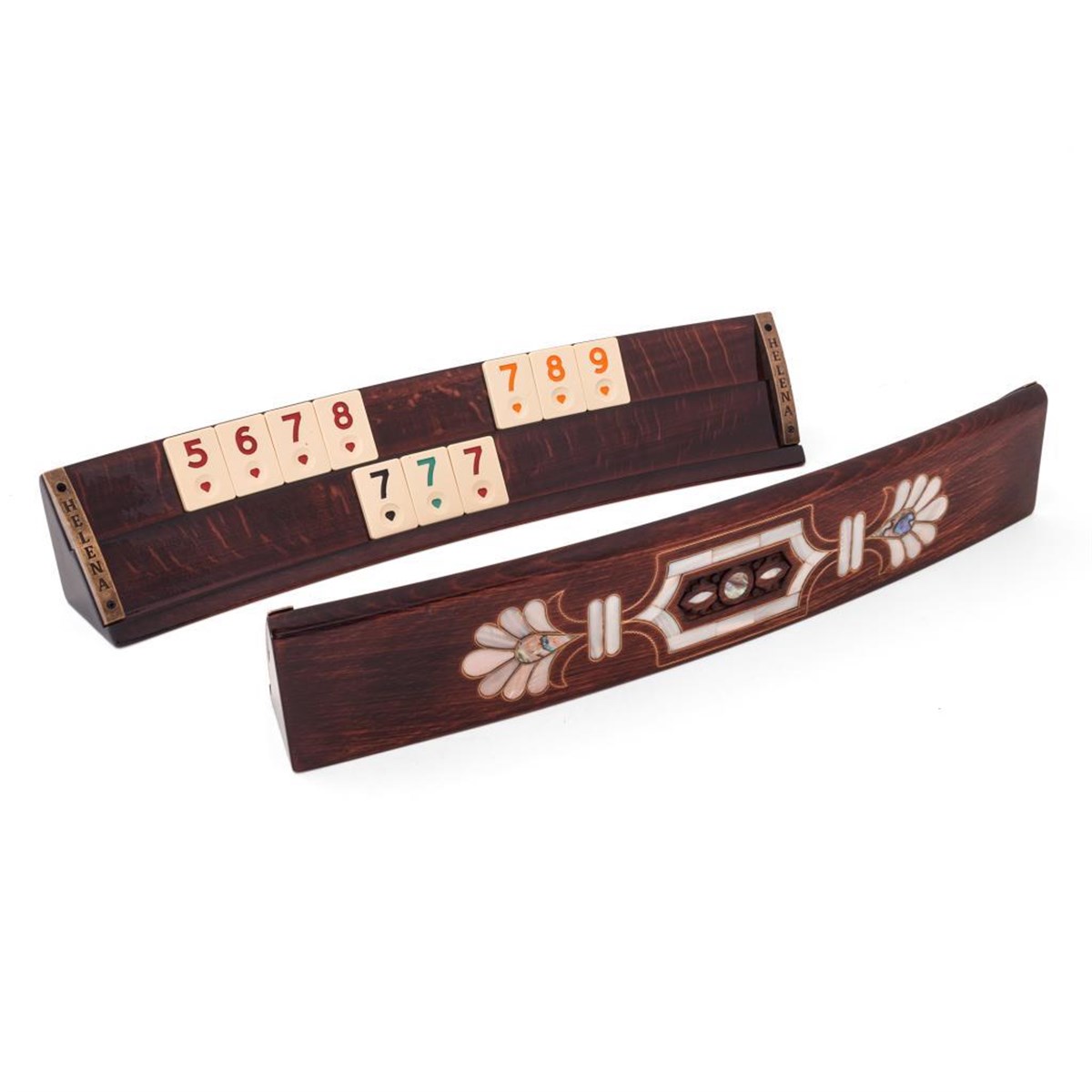 NİLÜFER DESENLİ SEDEF KAKMALI OYMALI OVAL OKEY TAKIMIHelena Wood Art4580