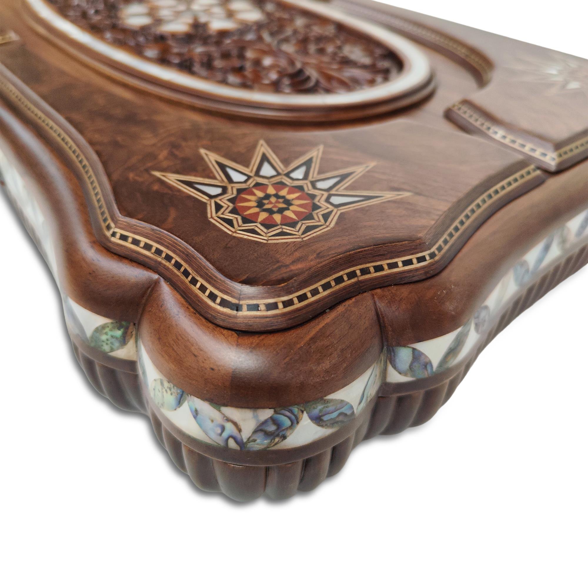 Ottoman Grand Sedef Mozaik Tavla / CevizHelena Wood Art2285.WALEX