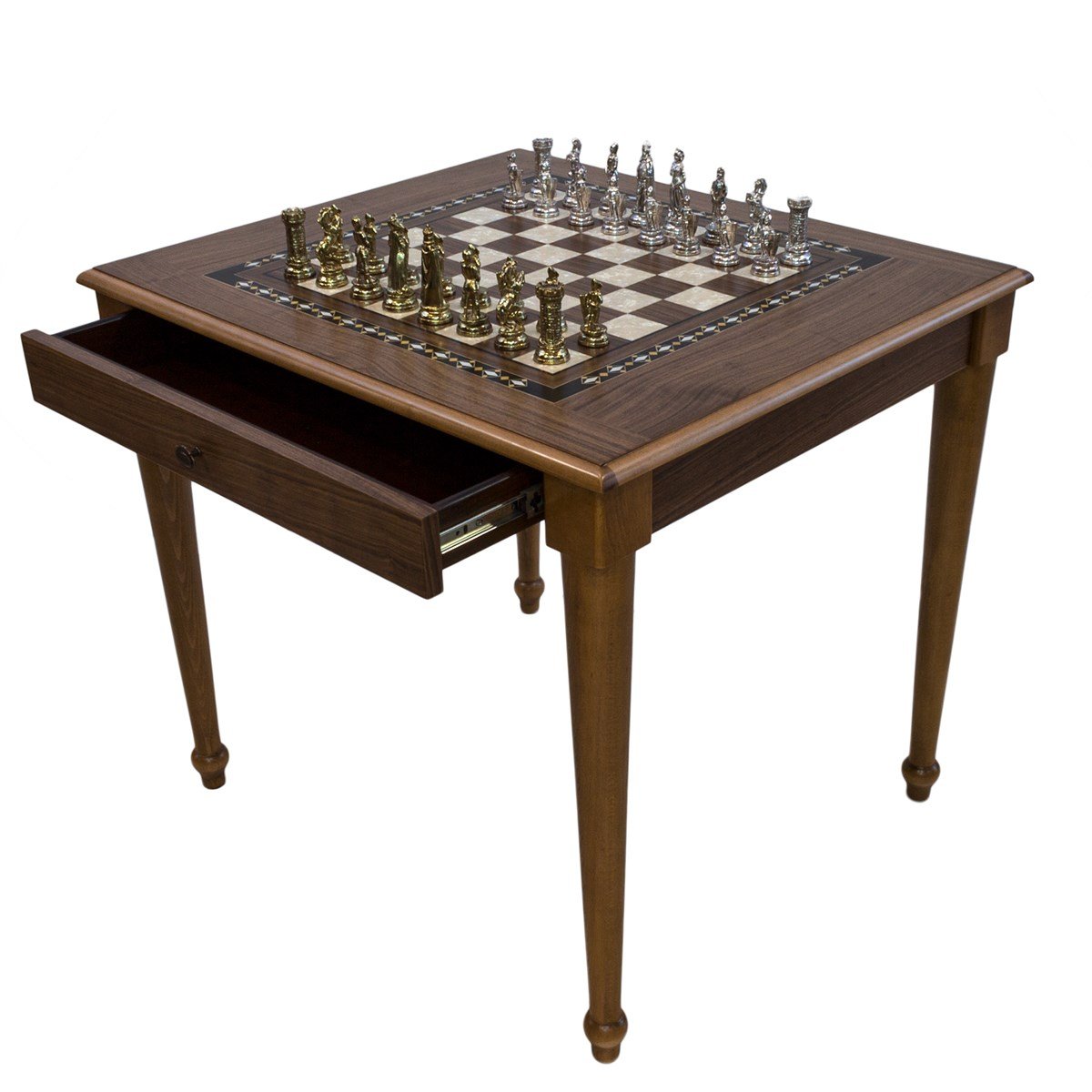 SATRANÇ MASASI TORNA  AYAK (70X80X72 cm) ÇEKMECELİHelena Wood Art9312.WAL