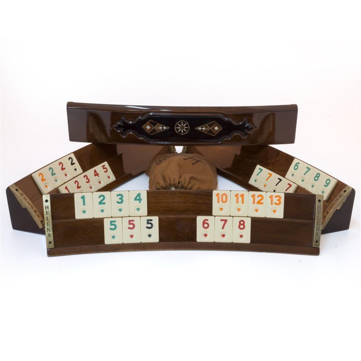 SİYAH  - AHŞAP MOZAİK İŞLEMELİ OVAL OKEY TKHelena Wood Art2636.BLK