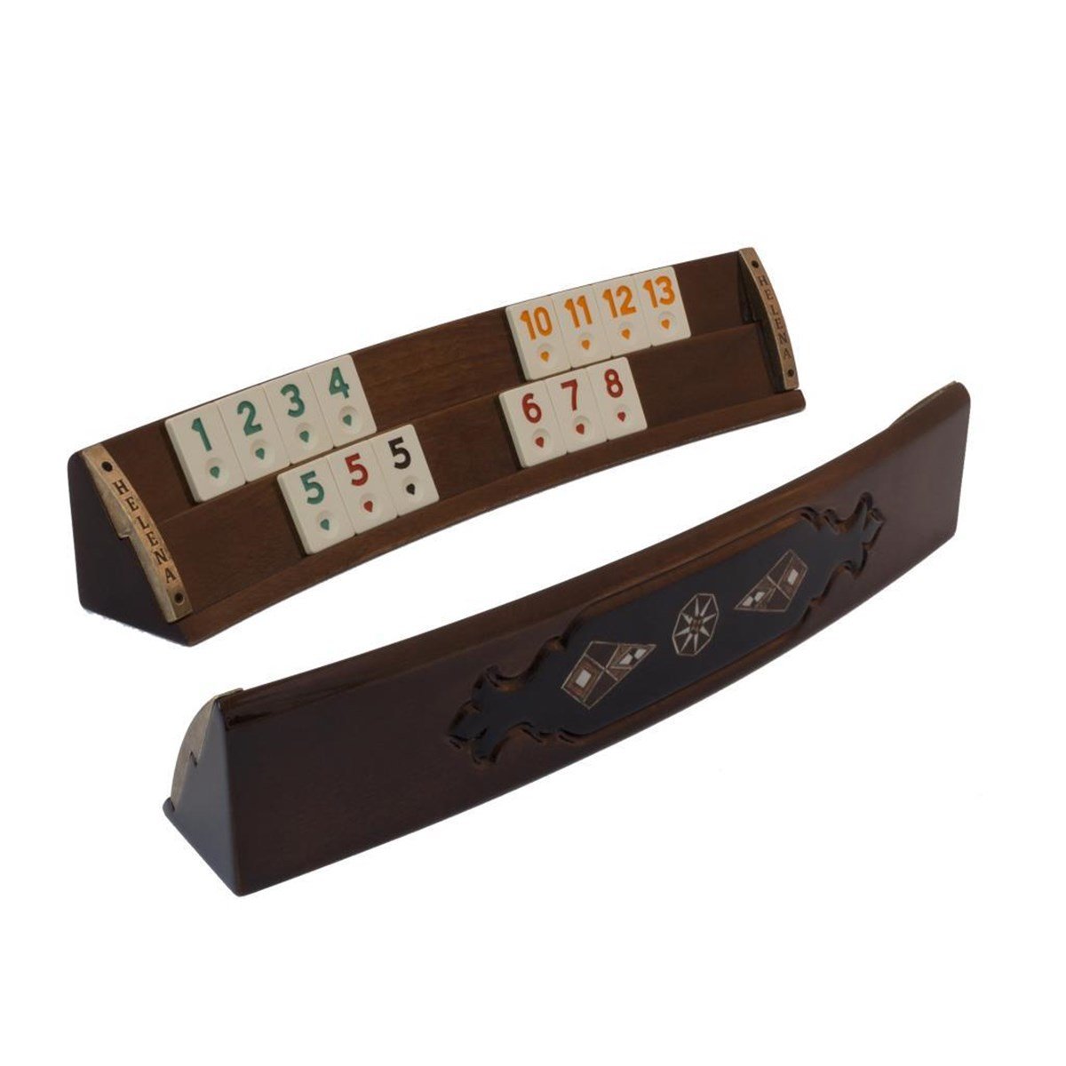 SİYAH  - AHŞAP MOZAİK İŞLEMELİ OVAL OKEY TKHelena Wood Art2636.BLK