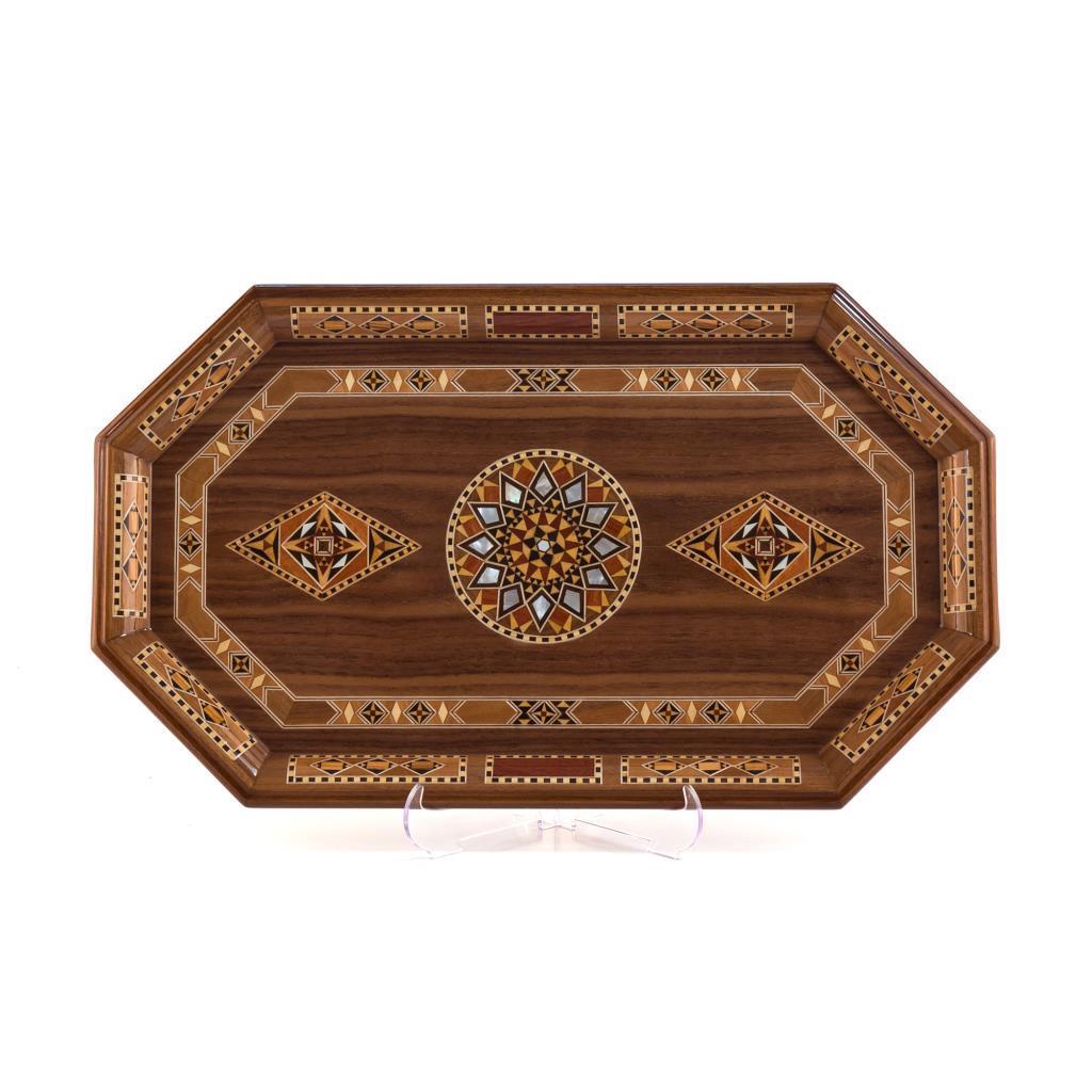 TİRYAKİ BOMBE ORTA TEPSI (48x28x3 cm)Helena Wood Art728641.WALP