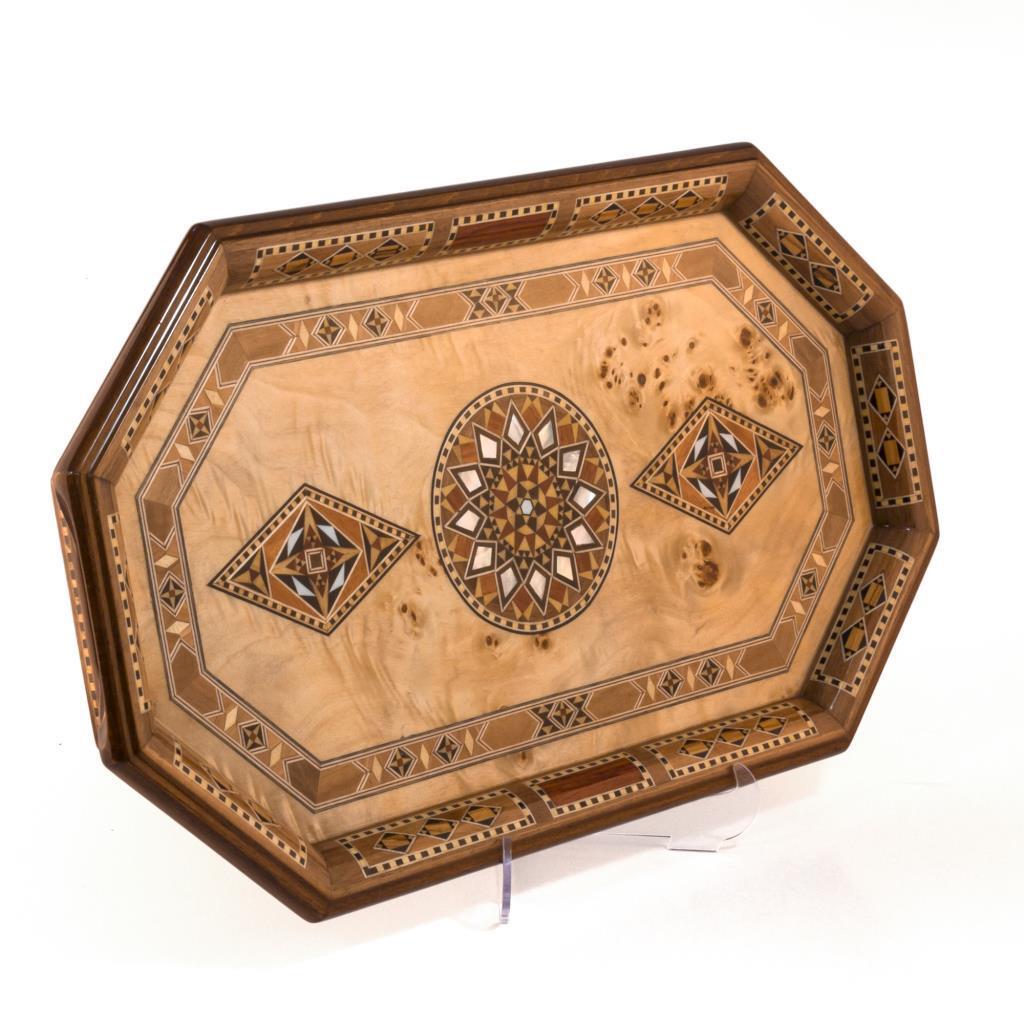 TİRYAKİ BOMBE ORTA TEPSI (48x28x3 cm)Helena Wood Art728641.MAZP