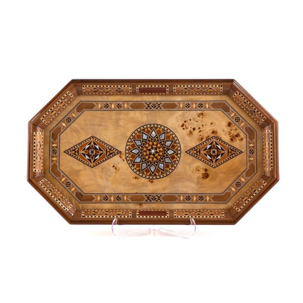 TİRYAKİ BOMBE ORTA TEPSI (48x28x3 cm)Helena Wood Art728641.MAZP