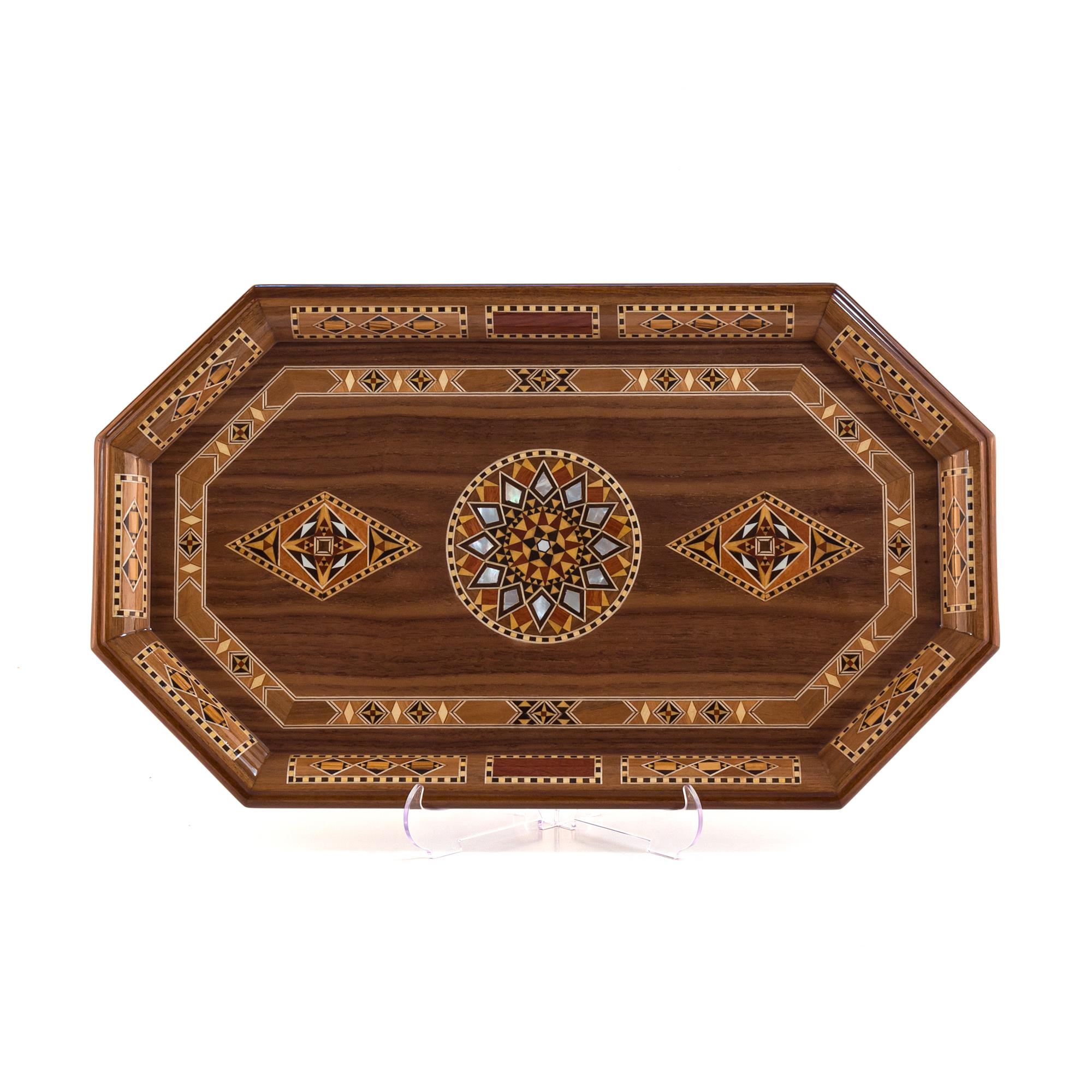 TİRYAKİ BOMBE ORTA TEPSI (48x28x3 cm)Helena Wood Art728641.WALM