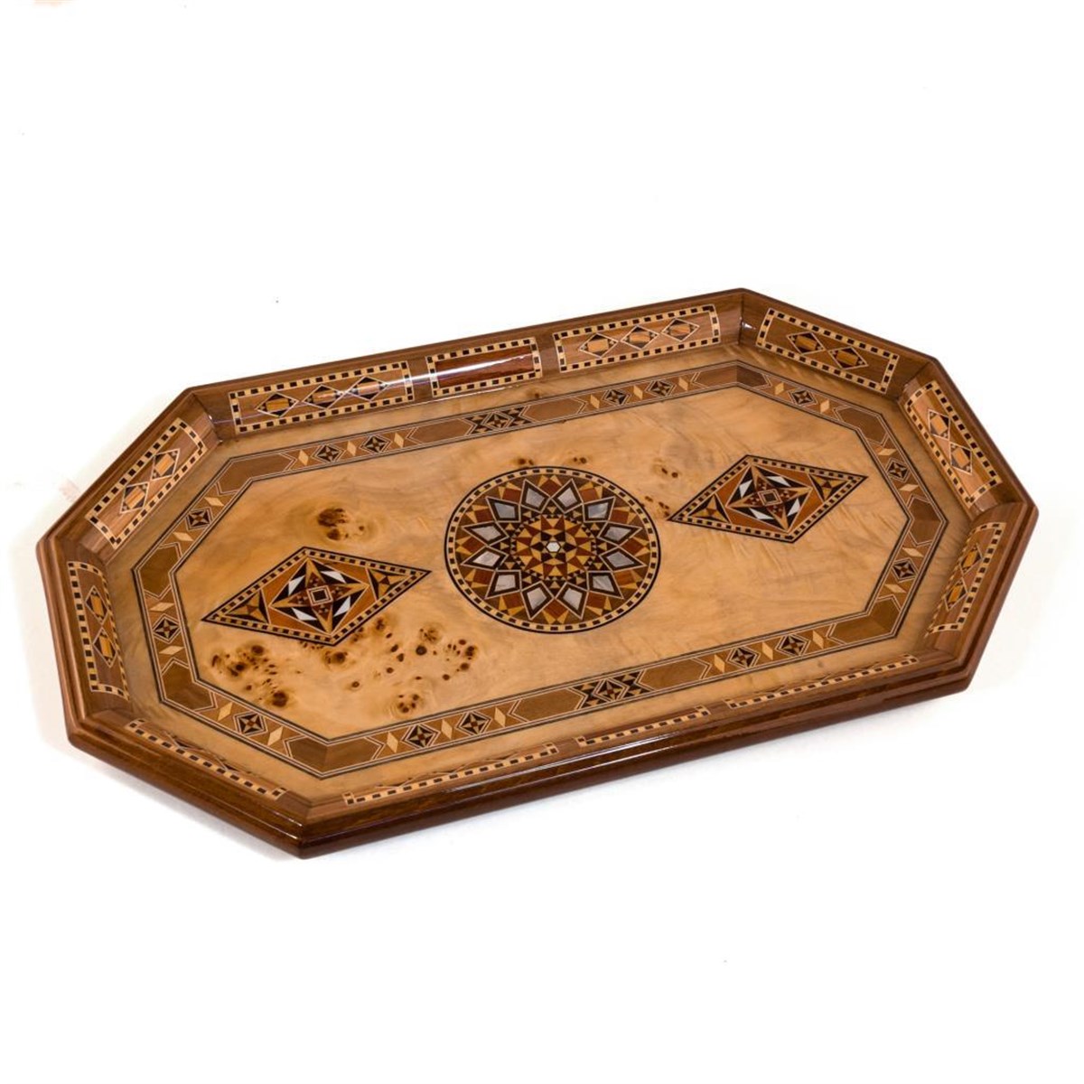 TİRYAKİ BOMBE ORTA TEPSI (48x28x3 cm)Helena Wood Art