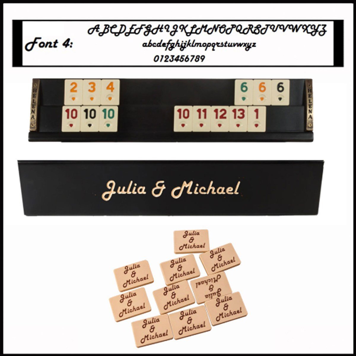 Vip El Yapımı Masif Ahşap Siyah Okey Takımı Helena Wood Art2646.BLK