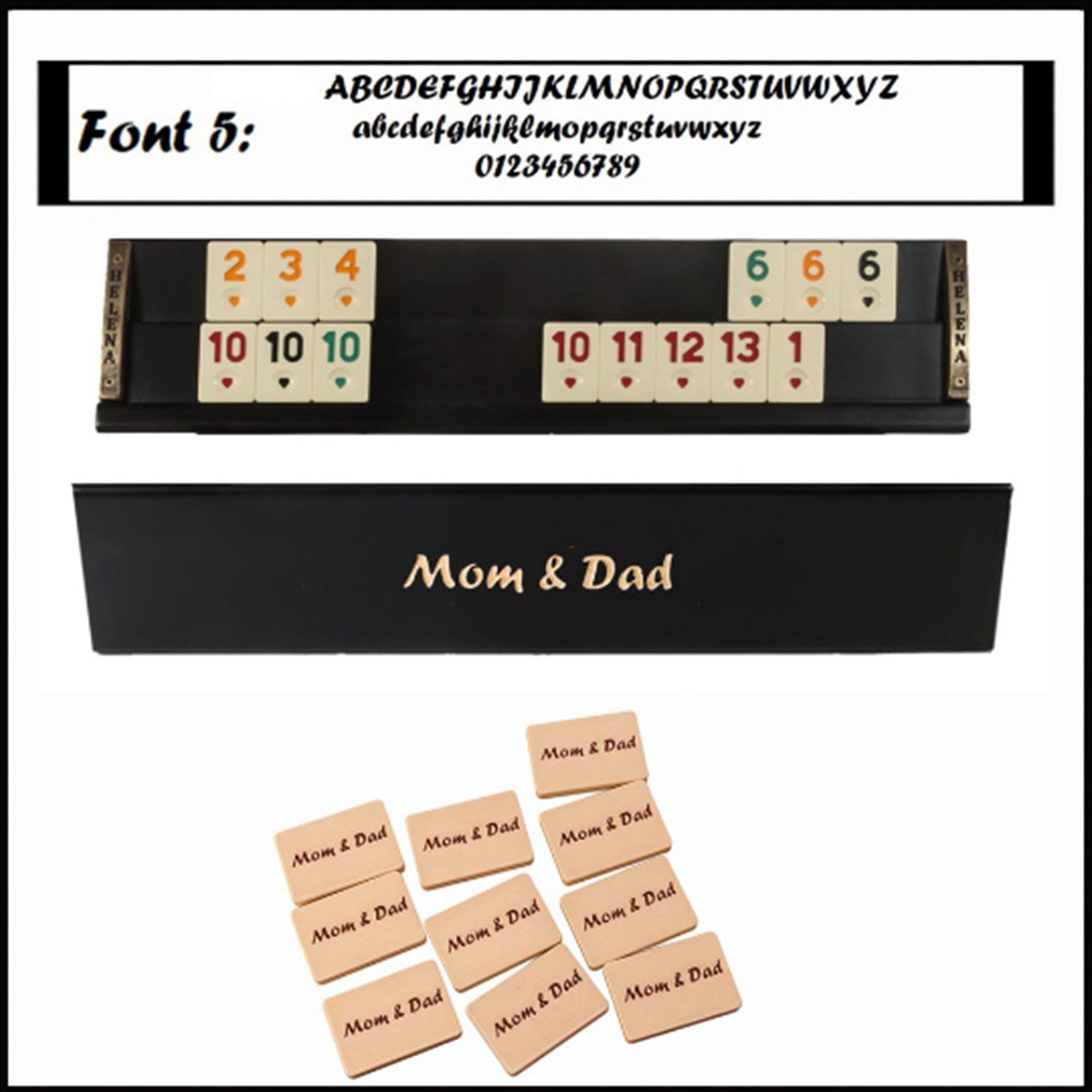 Vip El Yapımı Masif Ahşap Siyah Okey Takımı Helena Wood Art2646.BLK