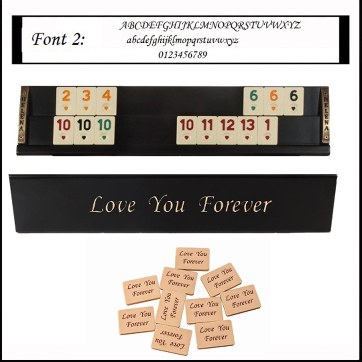 Vip El Yapımı Masif Ahşap Siyah Okey Takımı Helena Wood Art2646.BLK