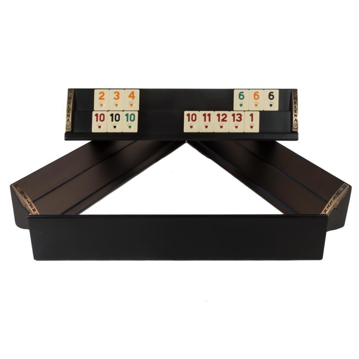 Vip El Yapımı Masif Ahşap Siyah Okey Takımı Helena Wood Art