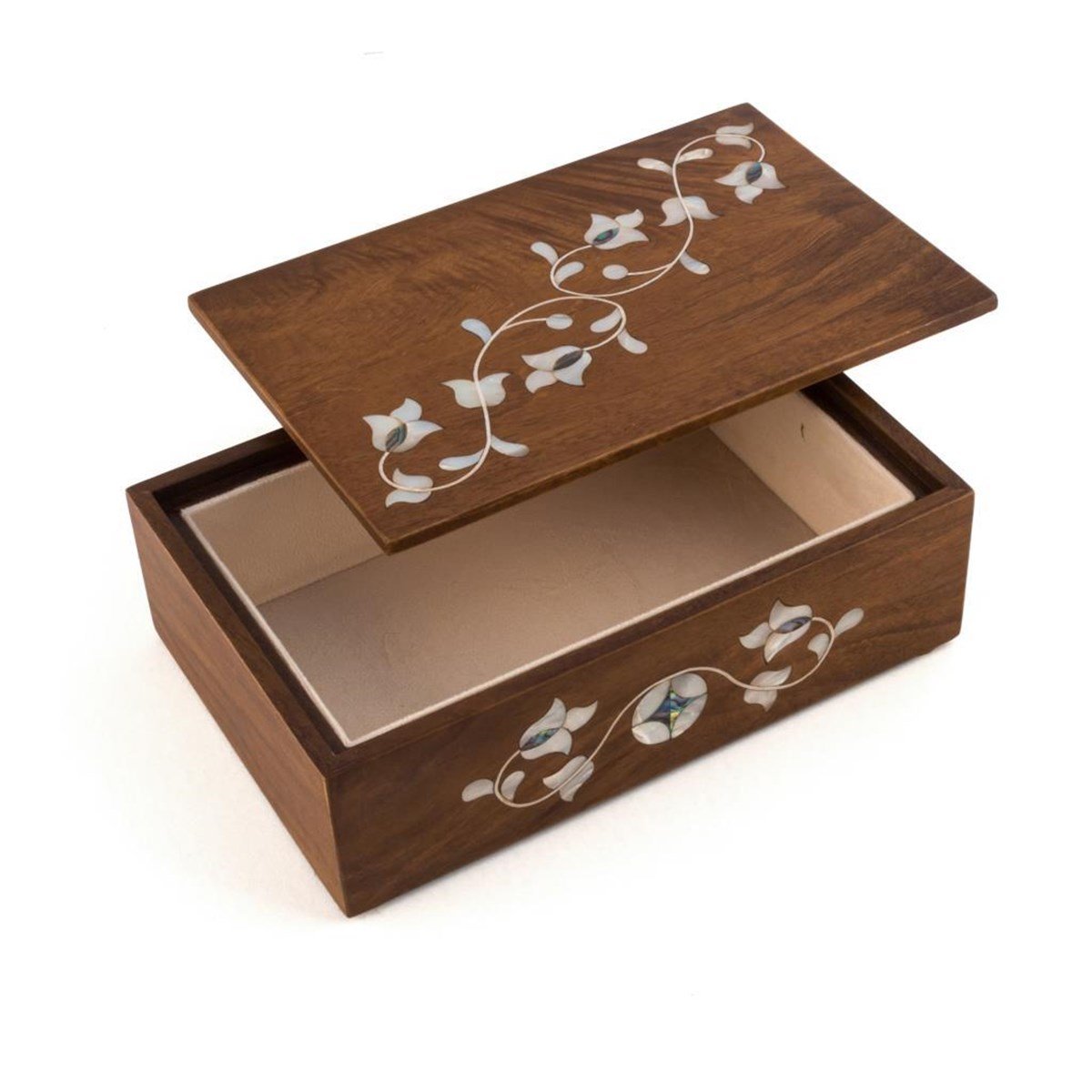 YEŞİL SEDEFLİ  KAPAKLI CEVİZ KUTU(25*17*8 cm)Helena Wood Art