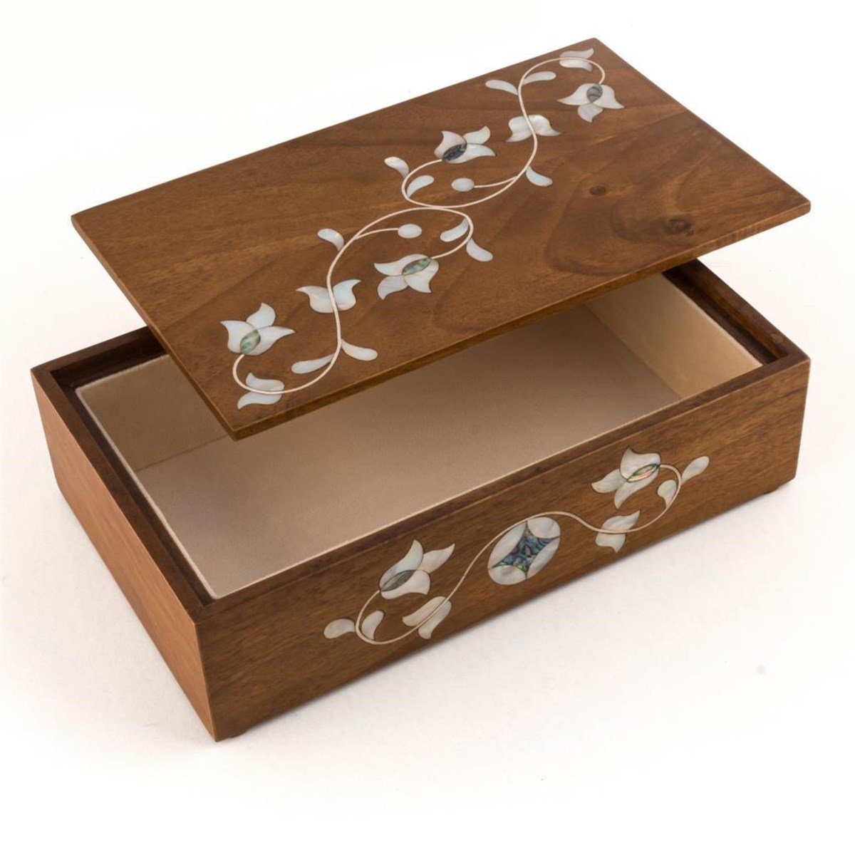 YEŞİL SEDEFLİ  KAPAKLI CEVİZ KUTU(30*18*9 cm)Helena Wood Art