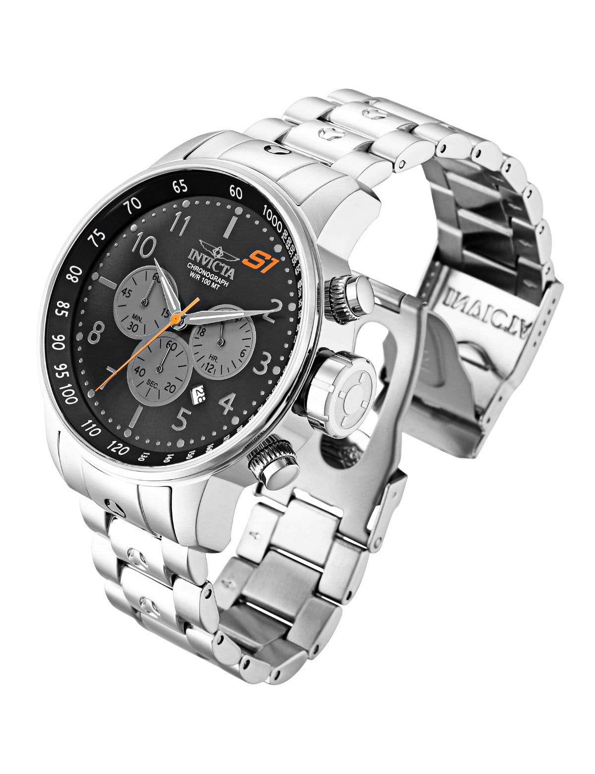 INVICTA S1 Rally Men 48mm Stainless Steel Steel Black+Grey dial VD53 Quartz