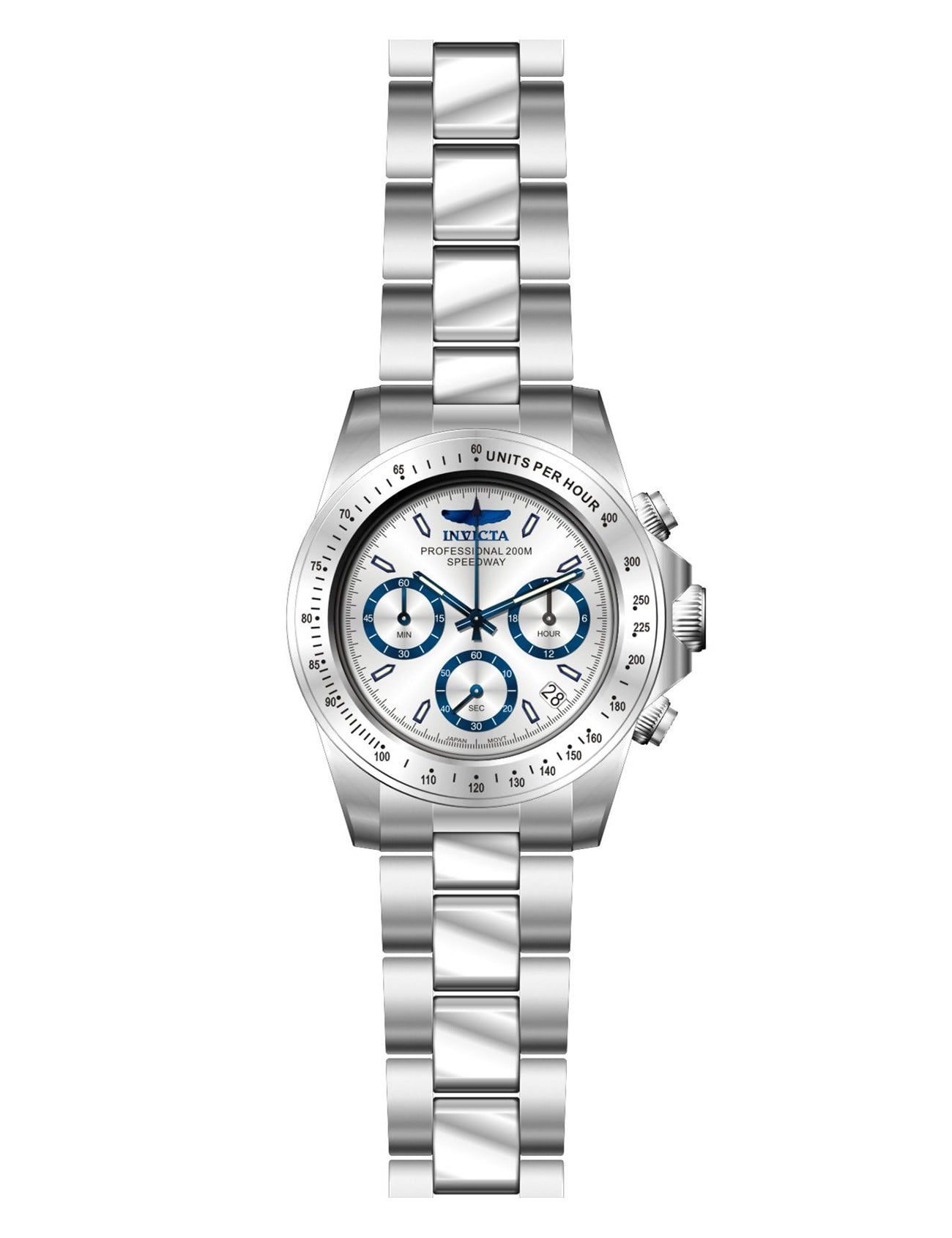 INVICTA Speedway Men 39.5mm Stainless Steel Steel Silver dial VD53B-14 Quartz