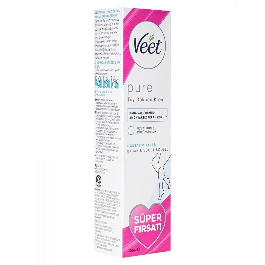 VEET TÜY DÖKÜCÜ KREM PURE HASSAS CİLTLER 200 ML.