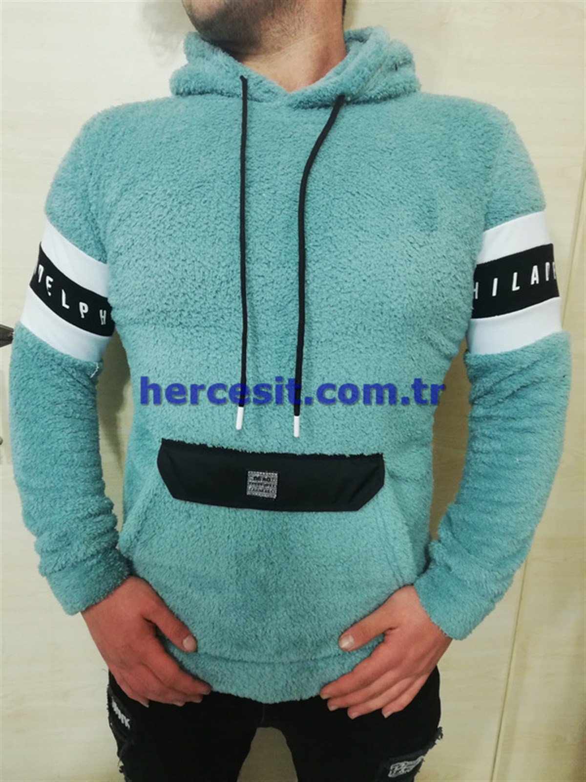 Kapşonlu Peluş Sweat