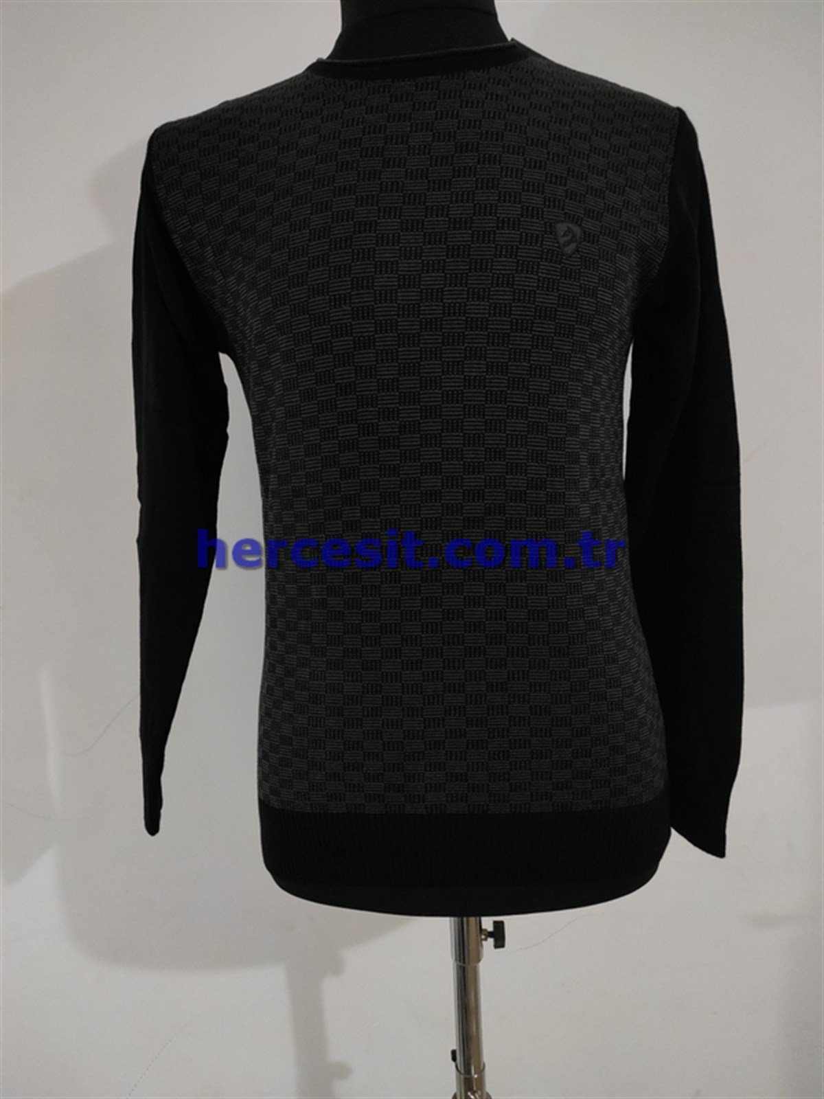 Polo Mirage 5002 Jakarlı Kare Desenli Triko Kazak