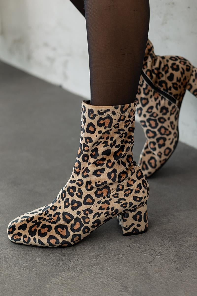 Leopar 5 cm Topuk Kadın Bot Esvet