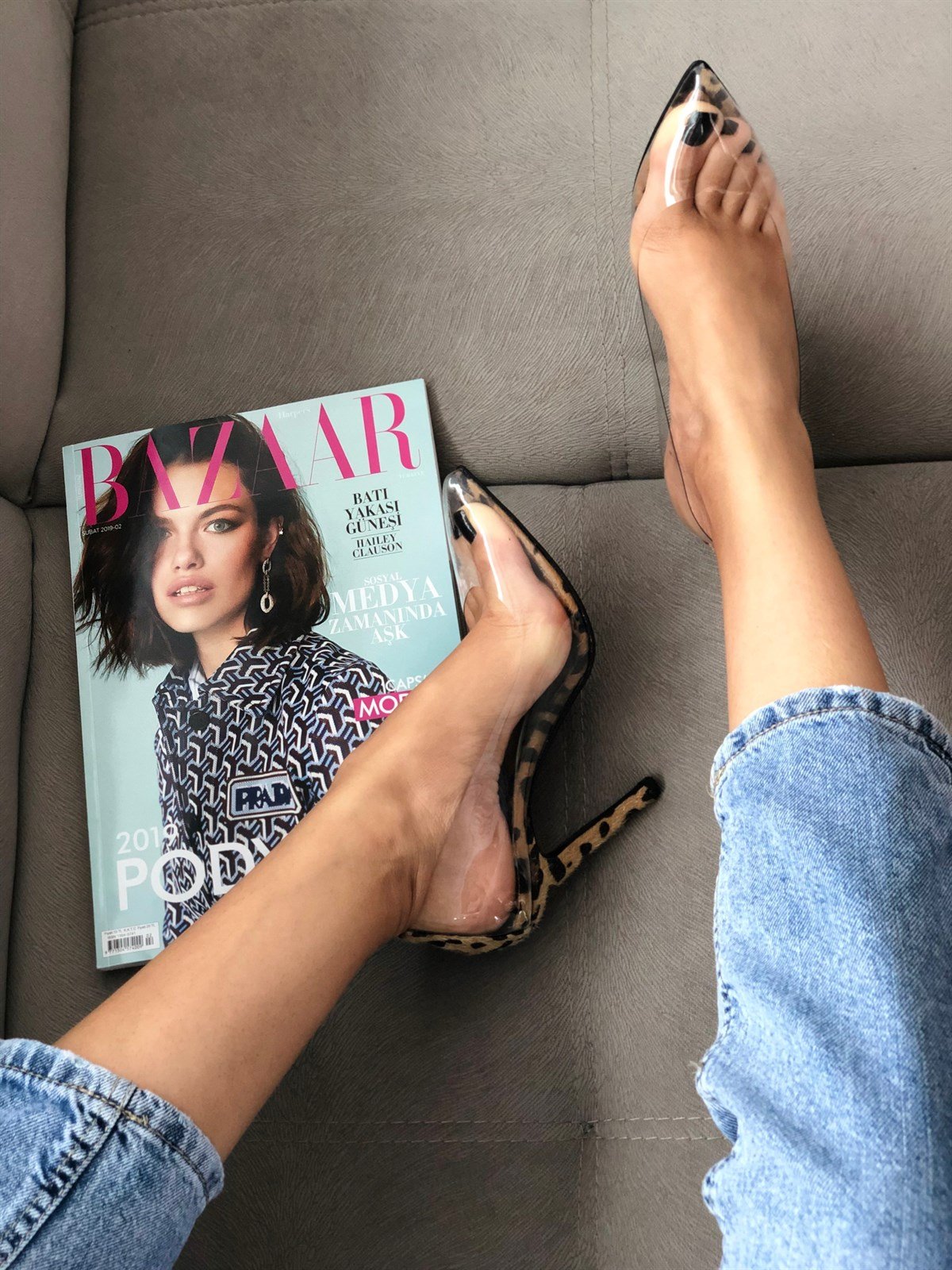 Leopar Şeffaf Kadın Stiletto Palvin