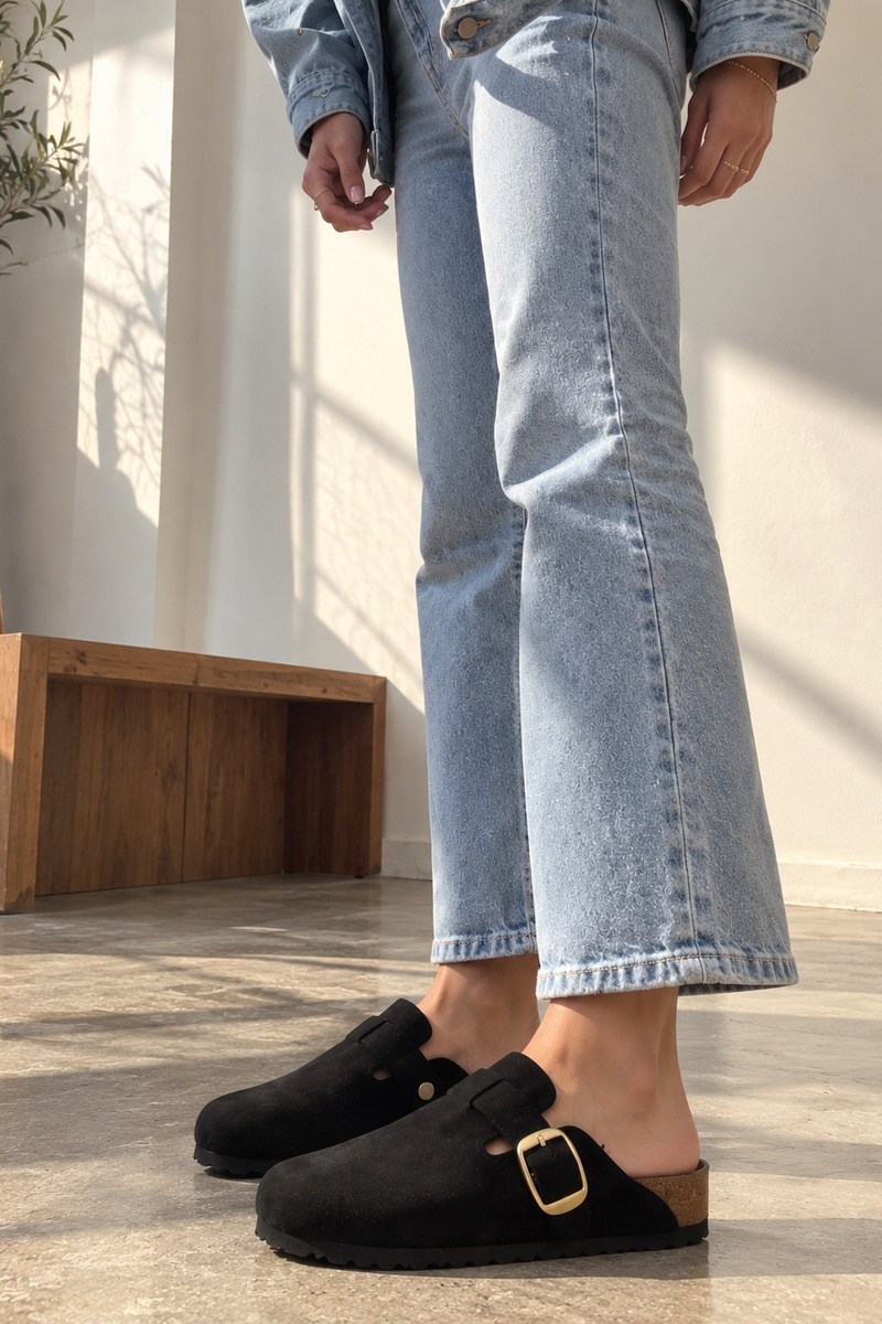 Siyah 2 Cm Tabanlı Terlik Dessy