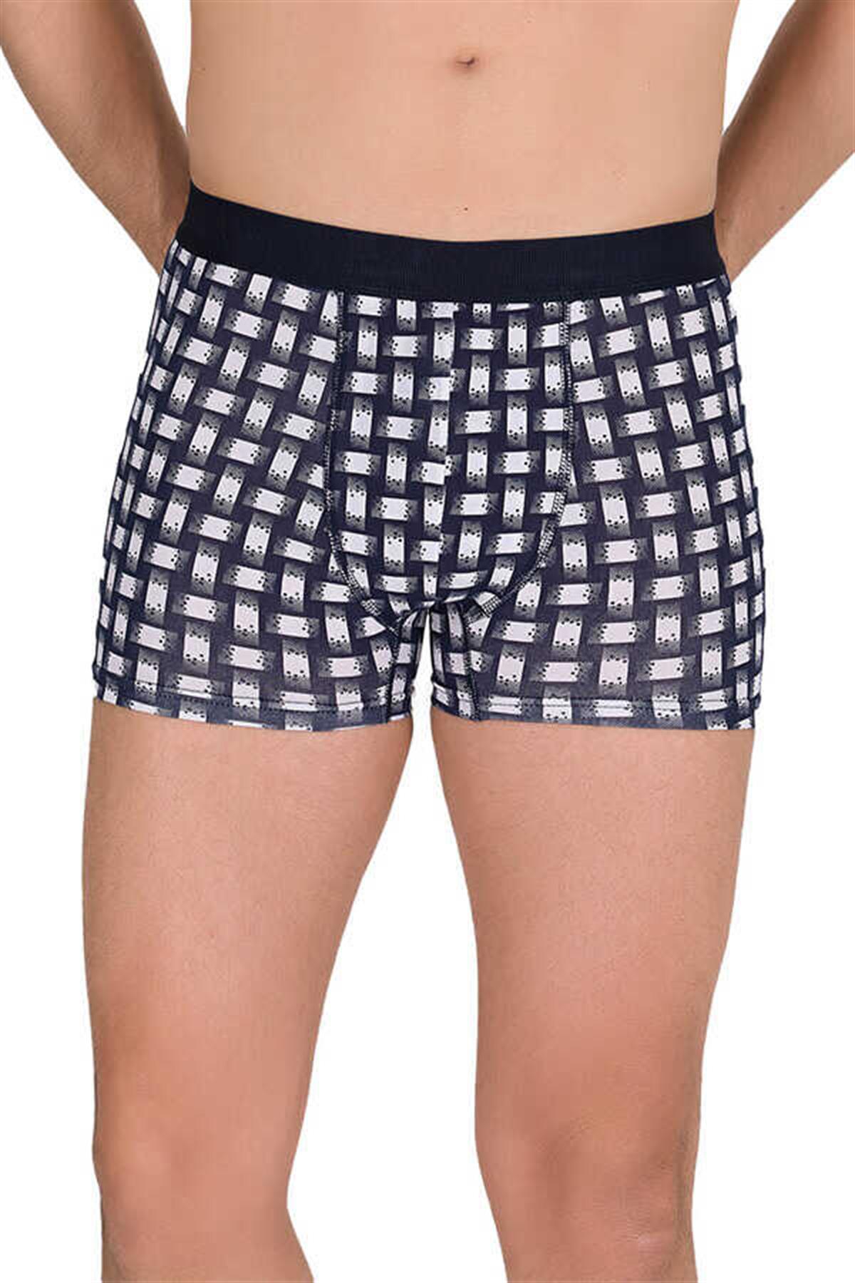 BoxerBerrak 4480 Erkek Lycralı Desenli Boxer