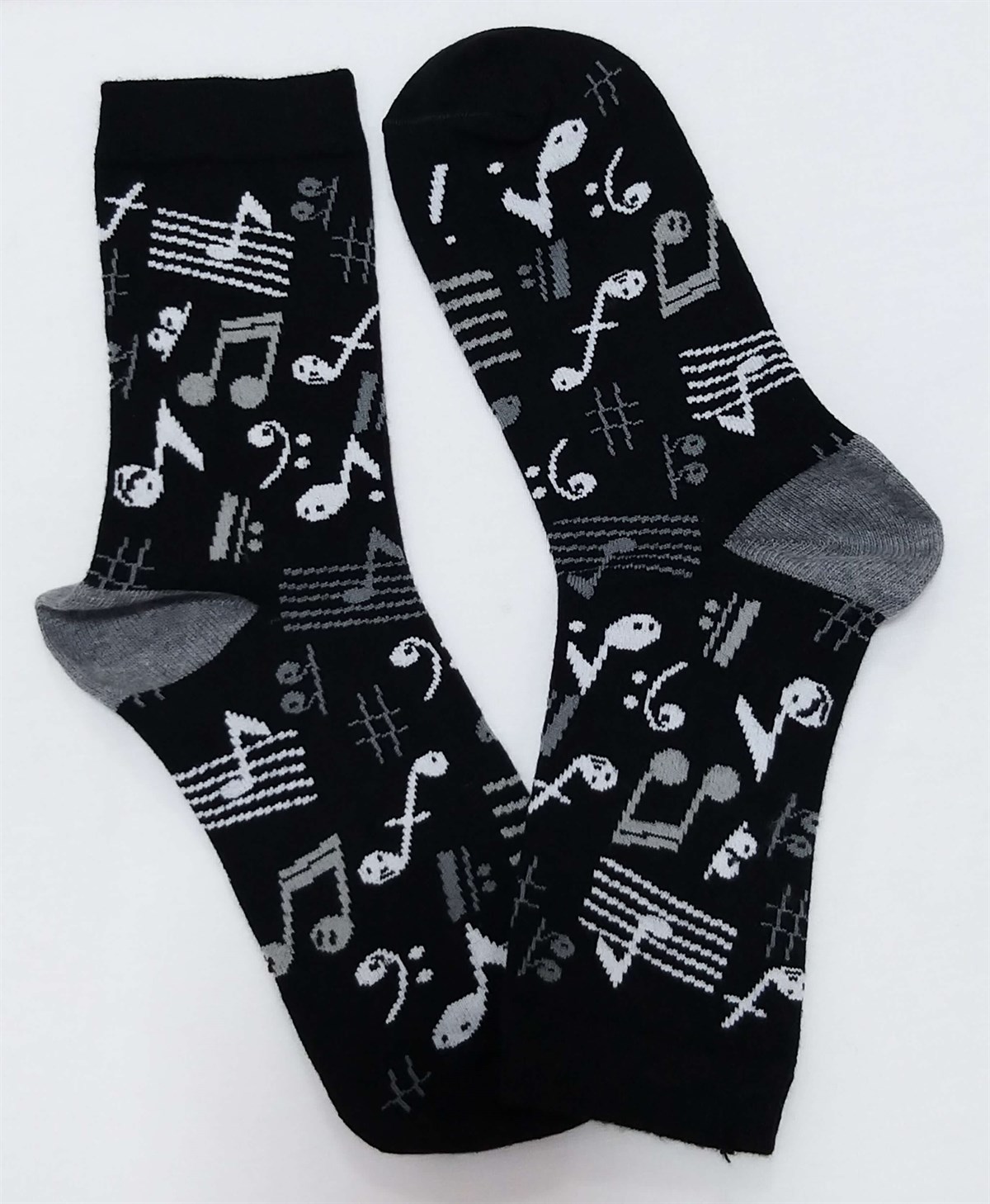 Soket ÇorapSiyah Unisex Müzik Notalı Çorap