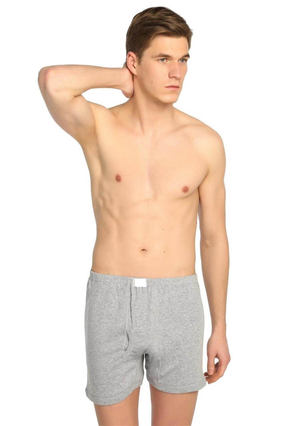 BoxerGümüş 3057 6'lı Paket Ribana Erkek Paçalı Don