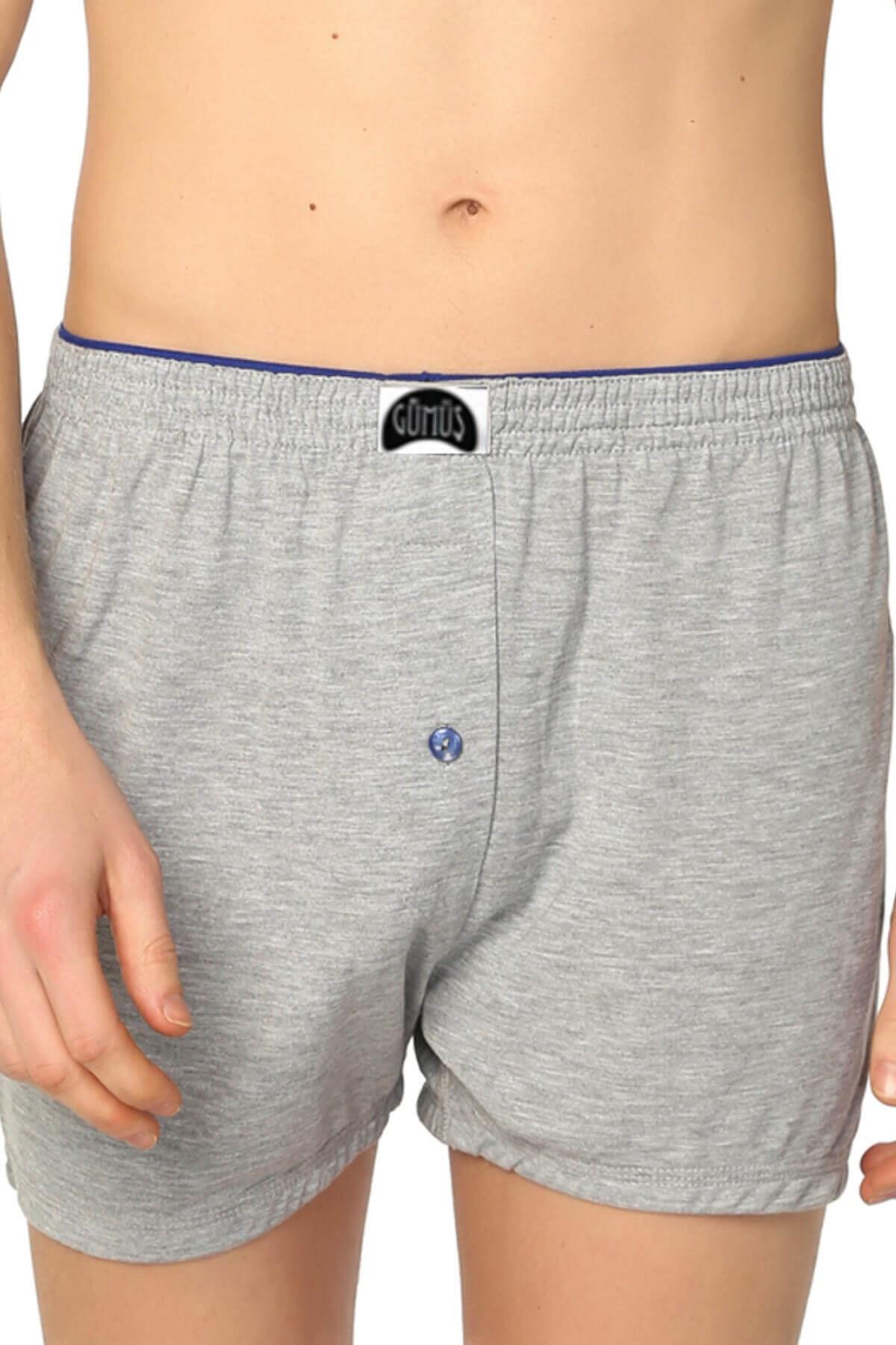 BoxerGümüş 4020 6'lı Paket Havlu Bel Düz Penye Erkek Boxer