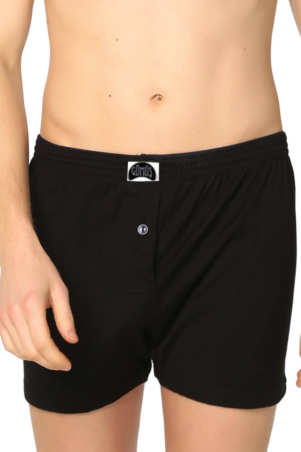 BoxerGümüş 4020 6'lı Paket Havlu Bel Düz Penye Erkek Boxer