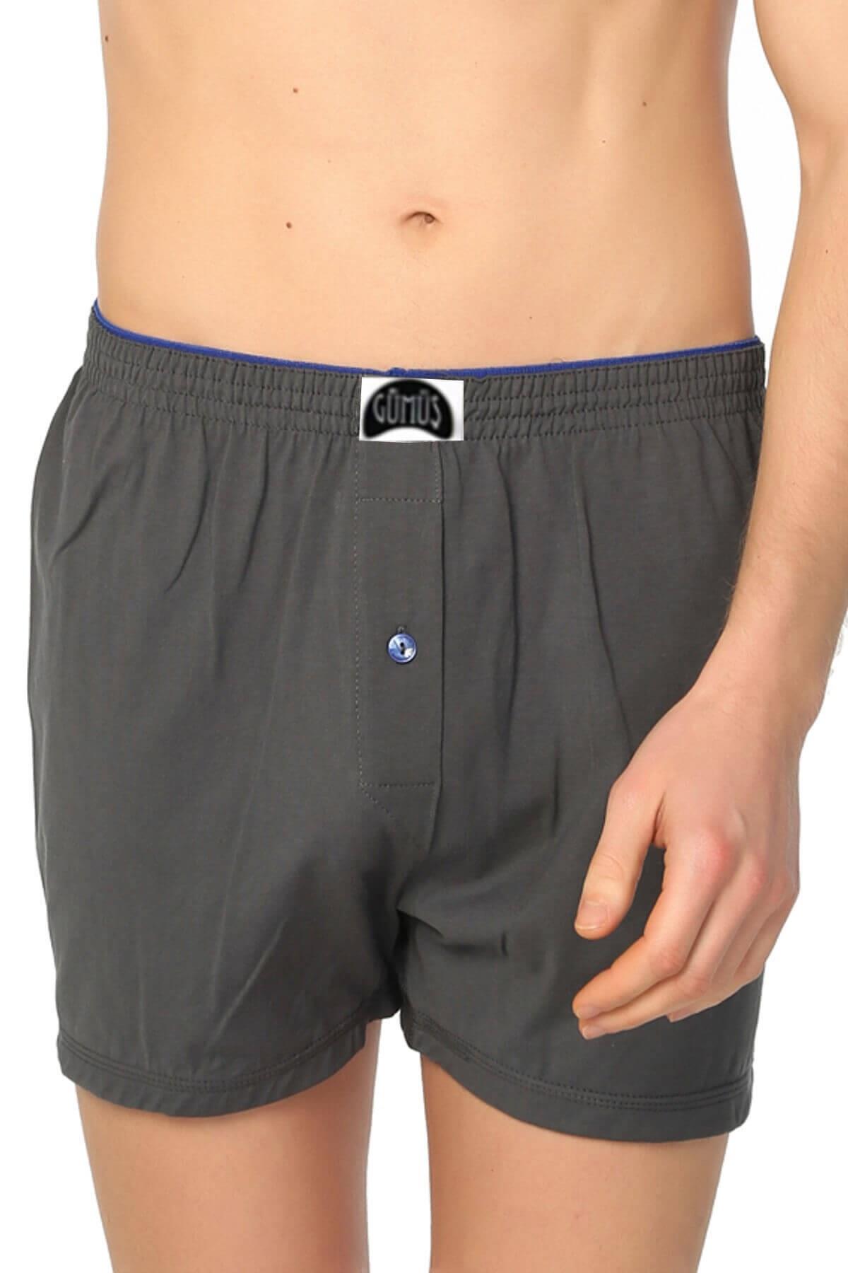 BoxerGümüş 4020 6'lı Paket Havlu Bel Düz Penye Erkek Boxer