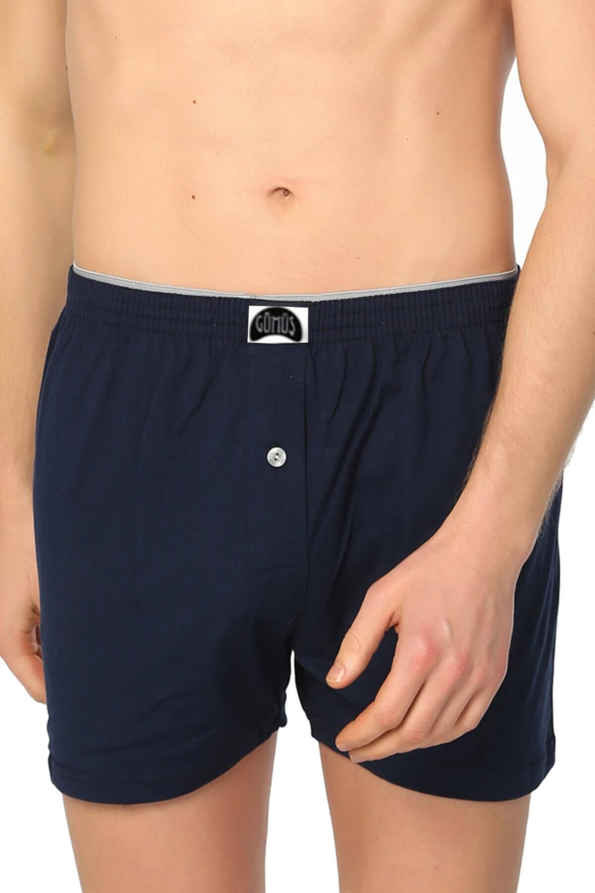 BoxerGümüş 4020 6'lı Paket Havlu Bel Düz Penye Erkek Boxer