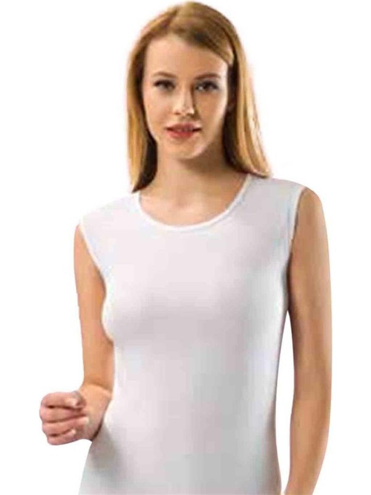 Atlet, Fanila, BodyBisiklet Yaka Bayan Sıfır Kol Atlet Kota 6006