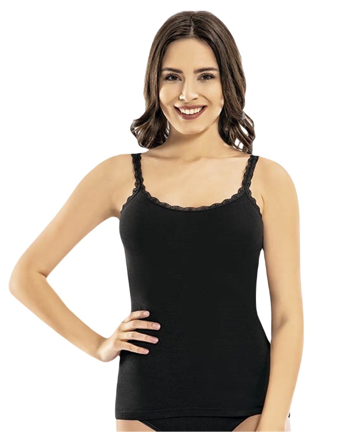 Atlet, Fanila, BodyLikralı Penye Bayan Dantel Askılı Atlet Kota 6307