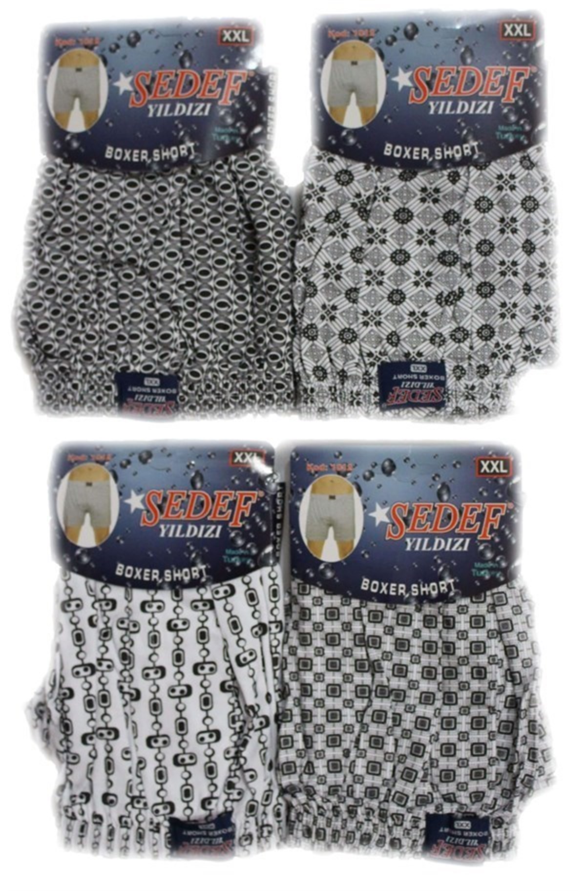 BoxerSedef Yıldız 1012 Penye Emprime Erkek Boxer