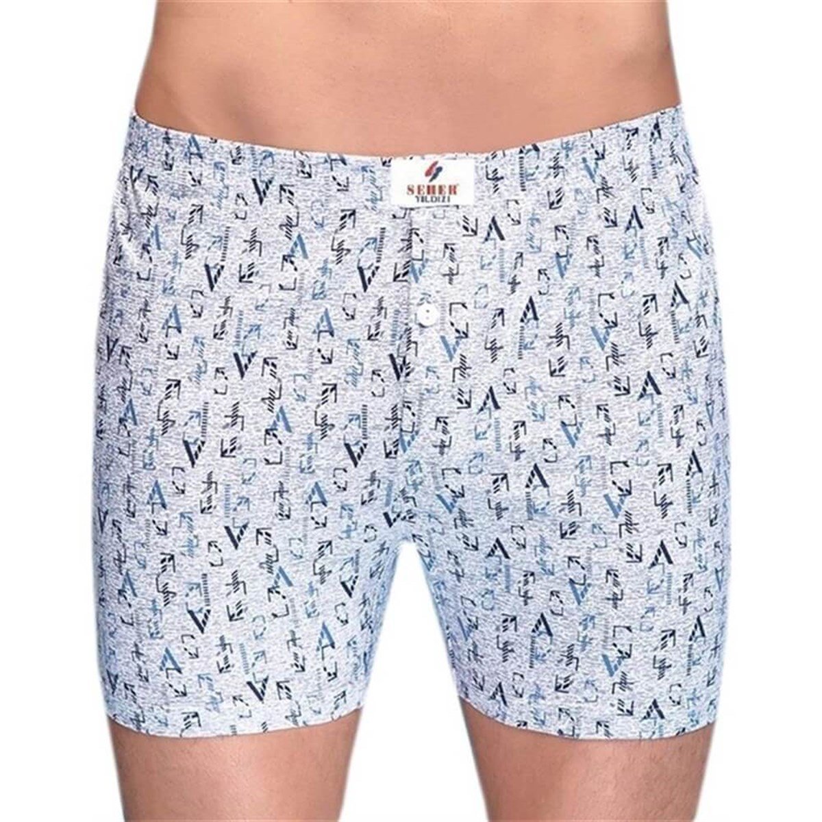 BoxerSeher Yıldızı %100 Pamuk 6'lı Paket Karışık Desenli Erkek Boxer