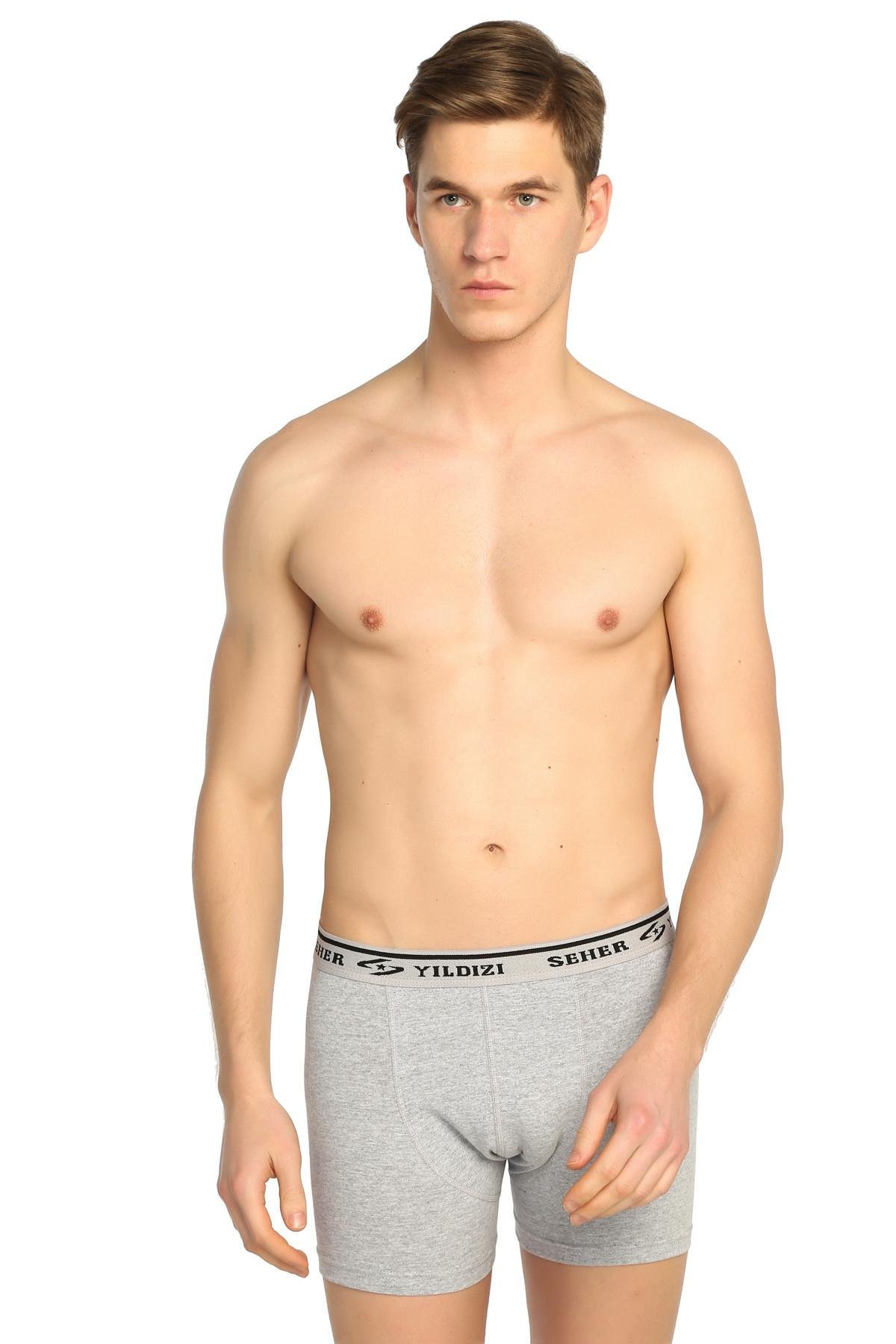 BoxerSeher Yıldızı Penye Düz Renk Likralı Erkek Boxer