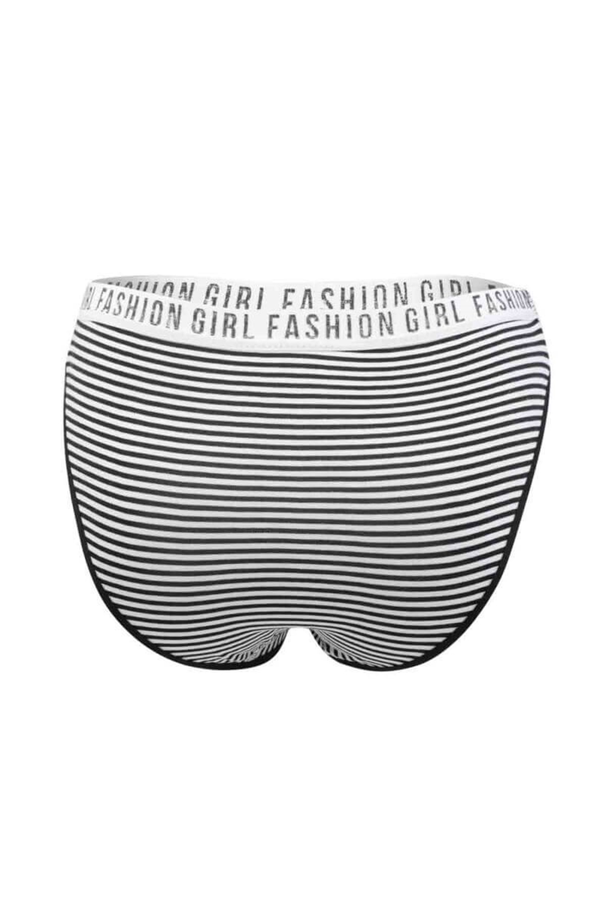 Külot, String, Tanga12'li Paket Tutku 0540 Hera Çizgili Beli Lastikli Elastan Bayan Bikini Külot