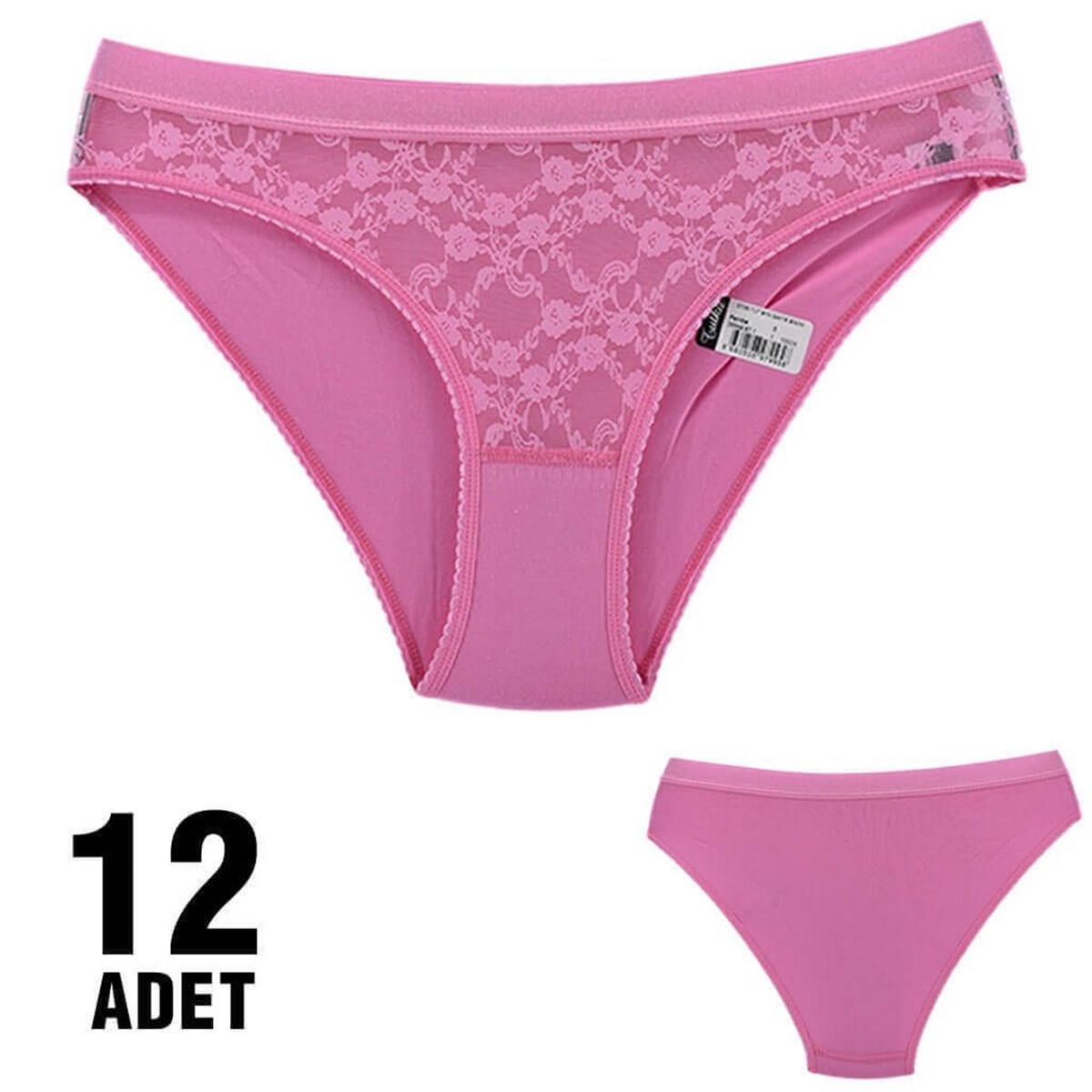 Külot, String, Tanga12'li Paket Tutku 0725 Safir Dantelli Bayan Elastan Bikini Külot