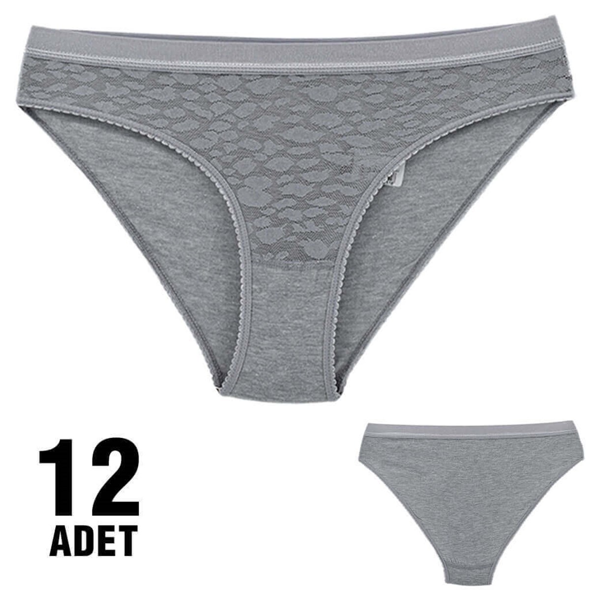 Külot, String, Tanga12'li Paket Tutku 0725 Safir Dantelli Bayan Elastan Bikini Külot